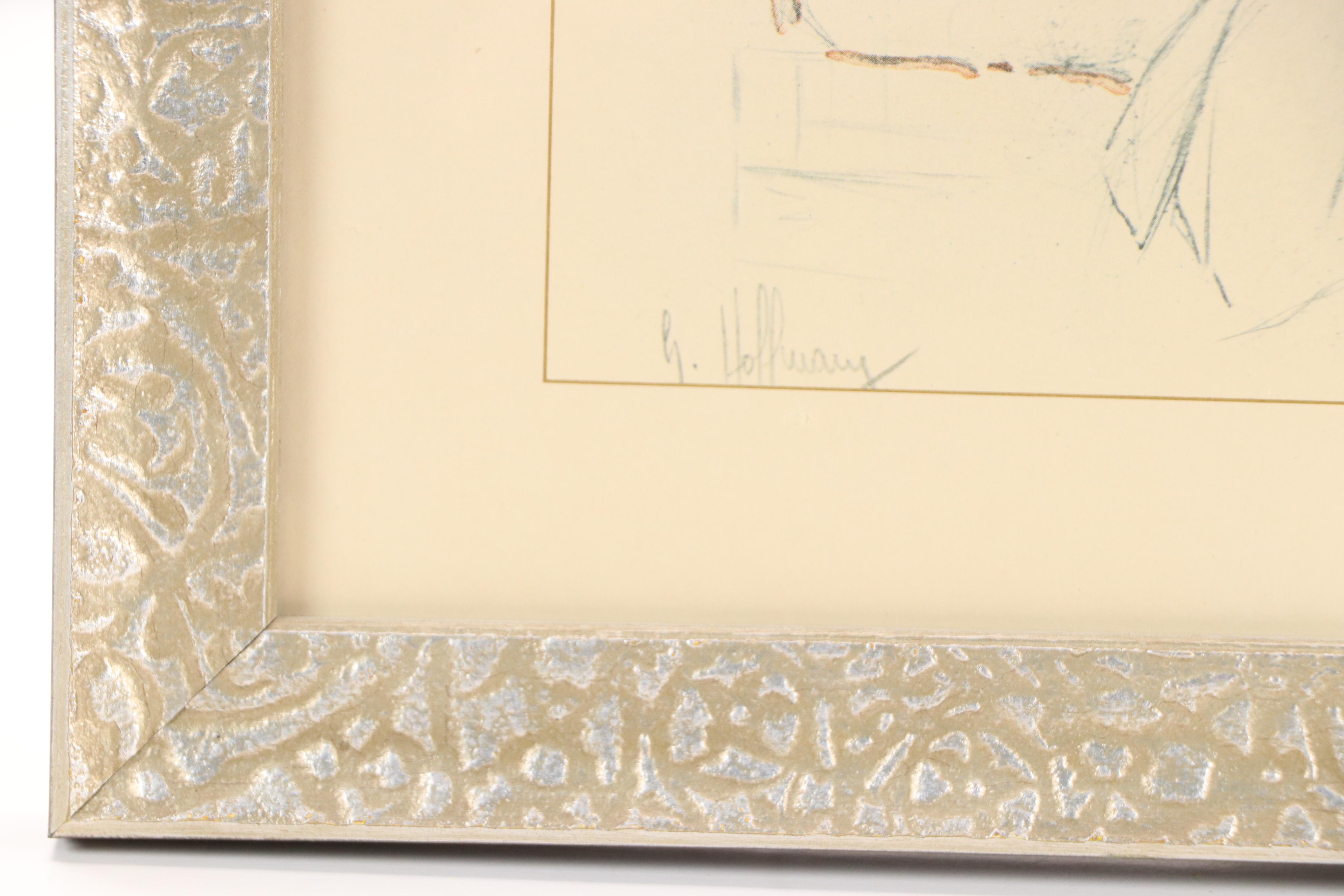 After Gaston Hoffmann Offset Lithograph "L'Ange Gardien," Late 20th Century