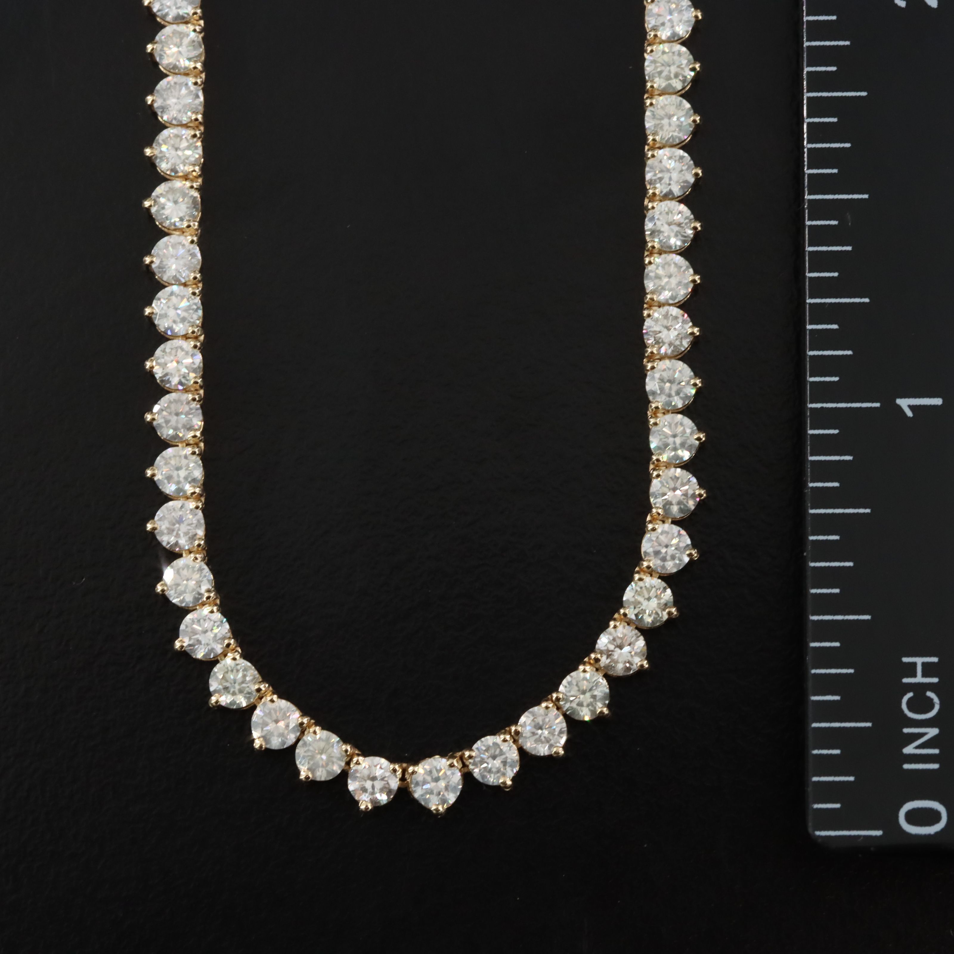 14K 13.26 CTW Diamond Rivière Necklace with IGI Jewelry Report