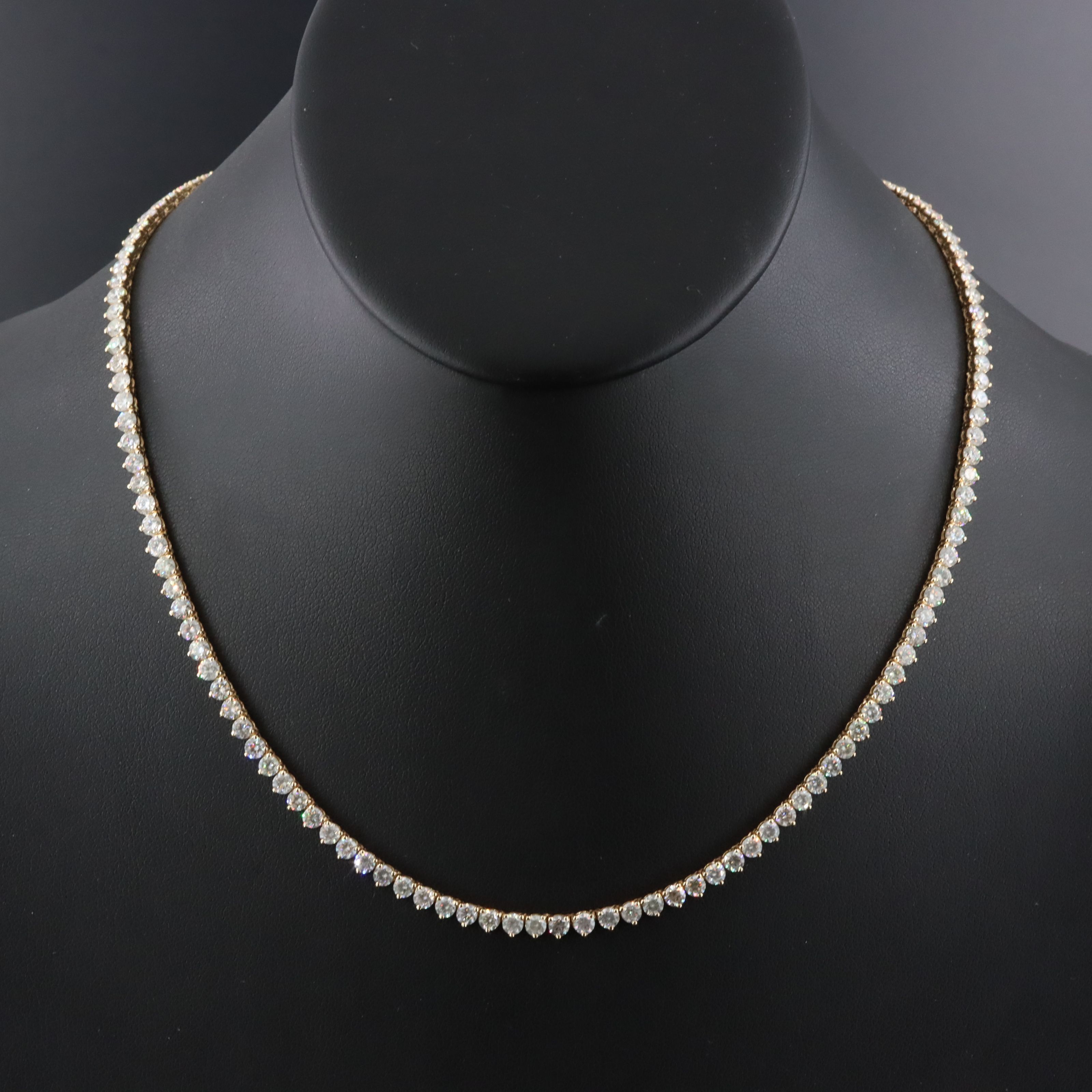 14K 13.26 CTW Diamond Rivière Necklace with IGI Jewelry Report