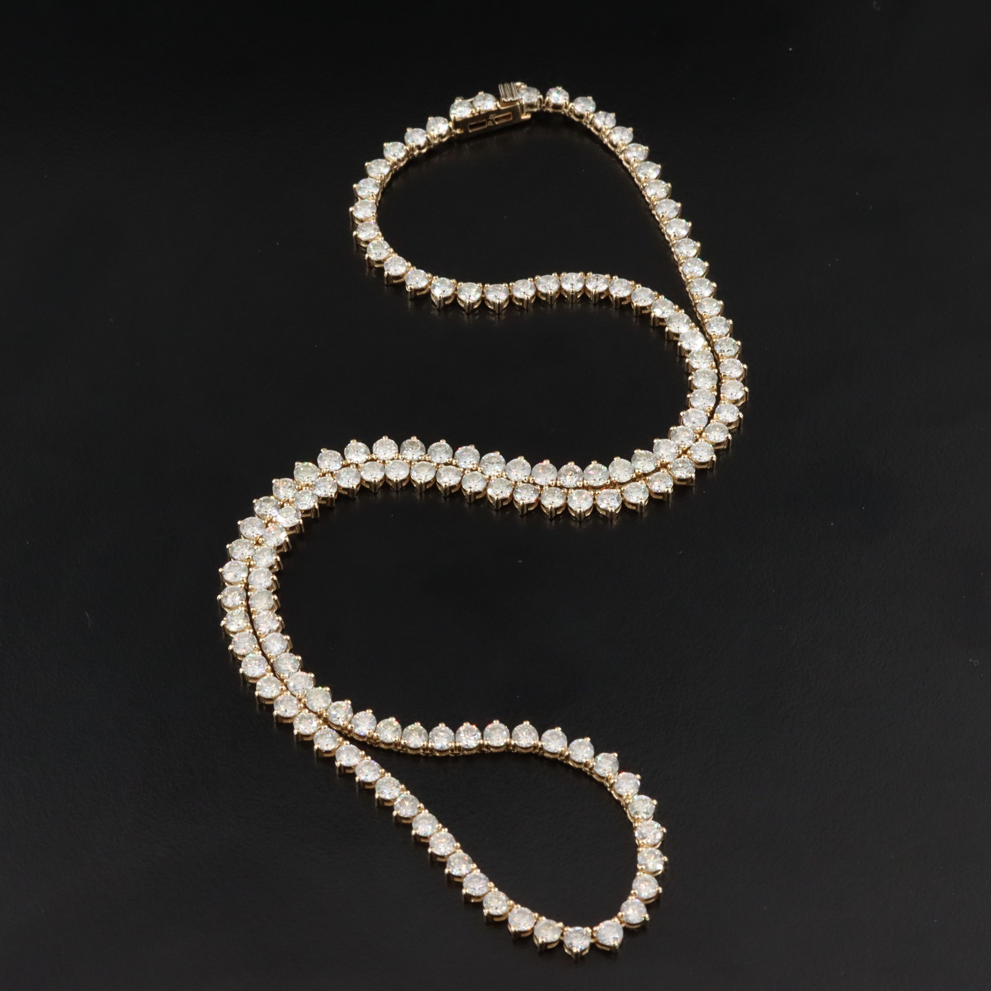 14K 13.26 CTW Diamond Rivière Necklace with IGI Jewelry Report