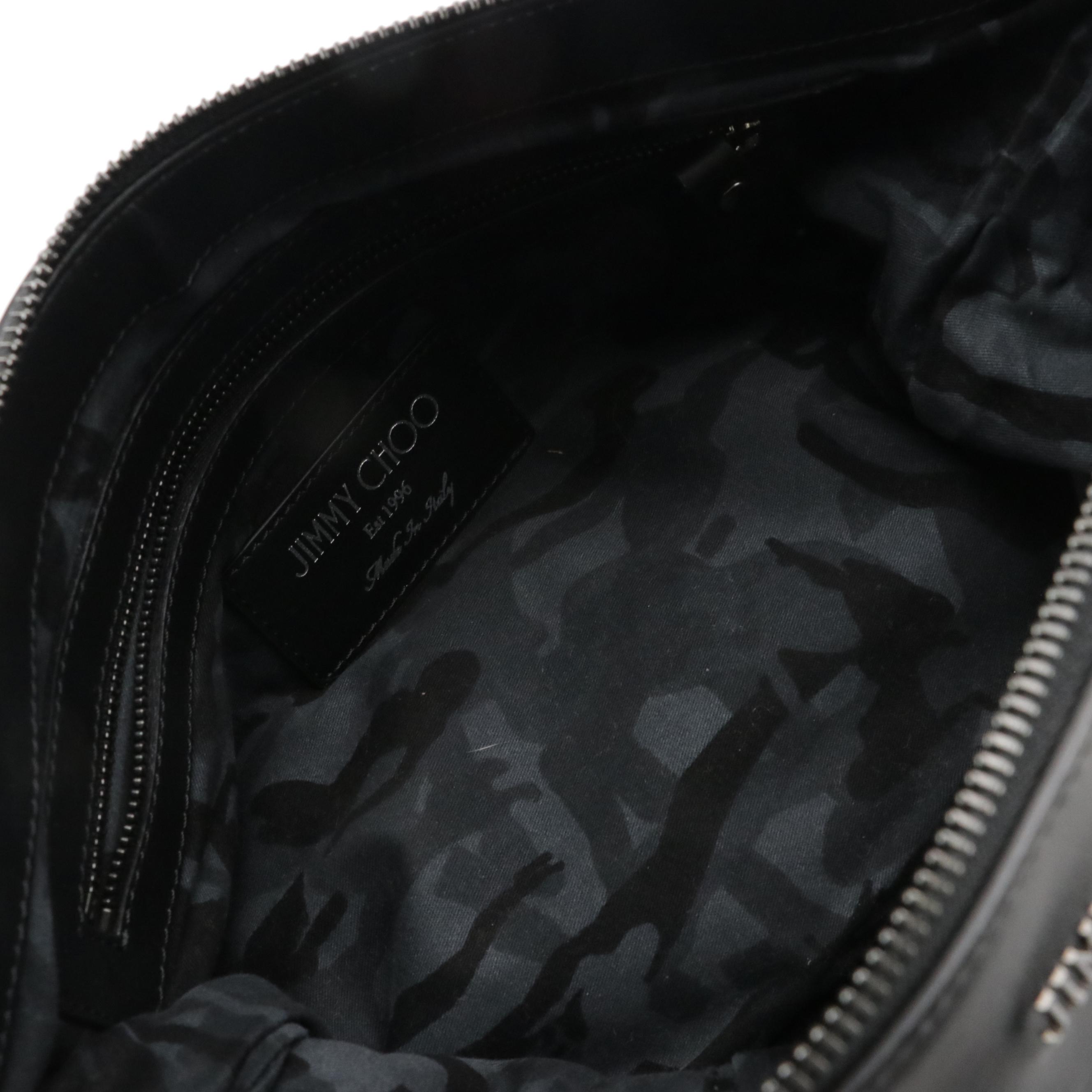 Jimmy Choo Star Studded Zip Pouch in Deep Blue Leather