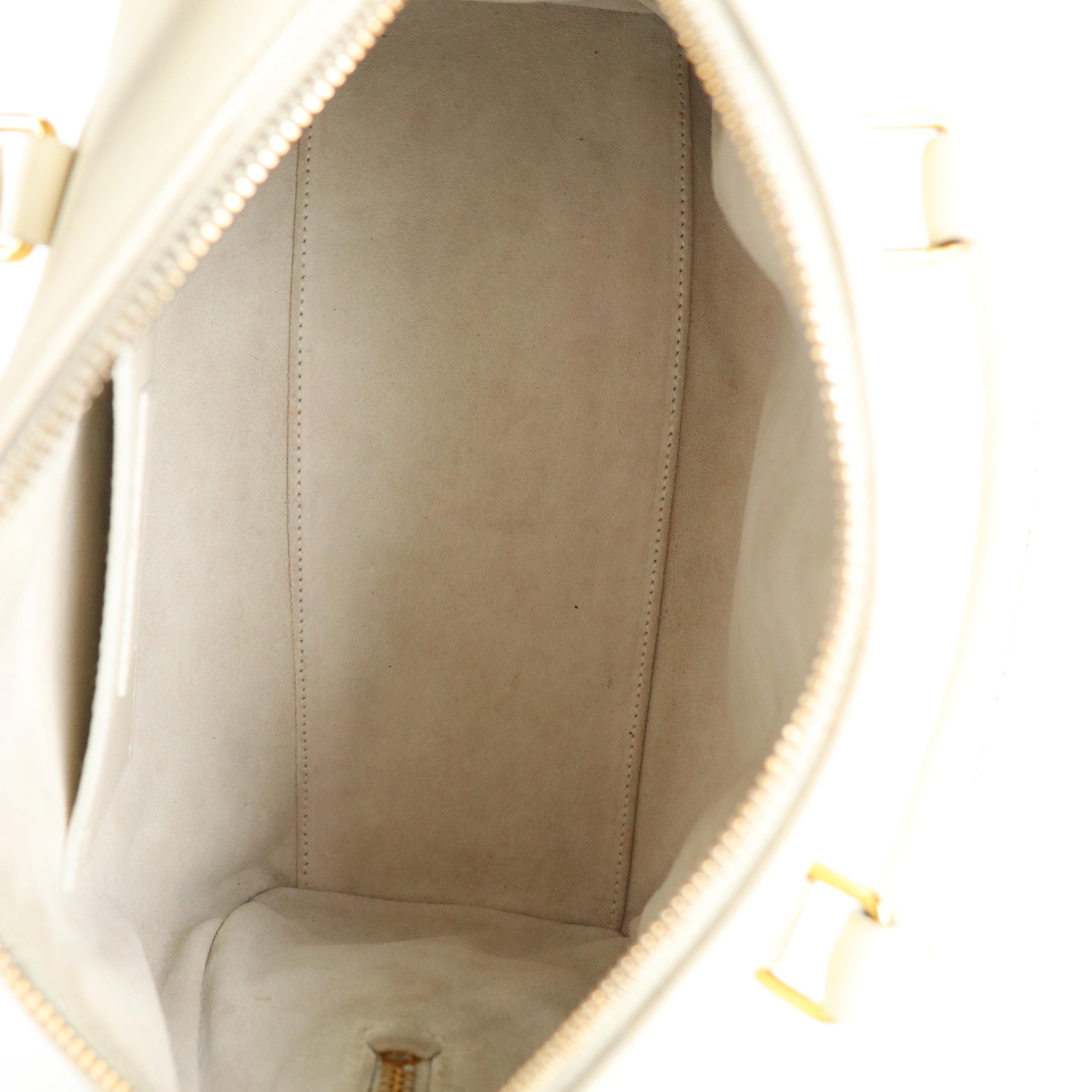 Saint Laurent Baby Duffle Two-Way Bag in White Calfskin Leather