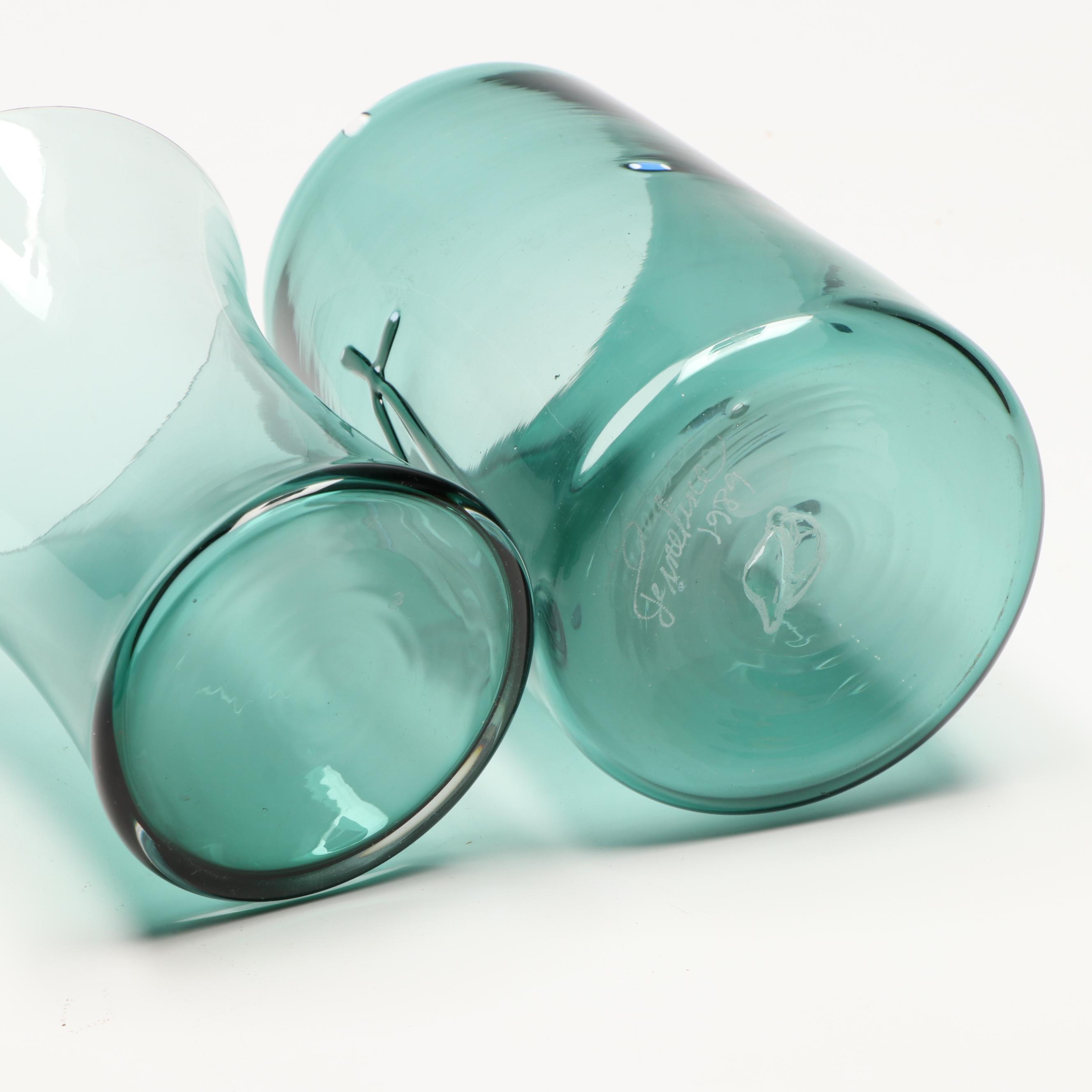 Fineline and Other Art Glass Tumblers and Juice Glasses, 1988