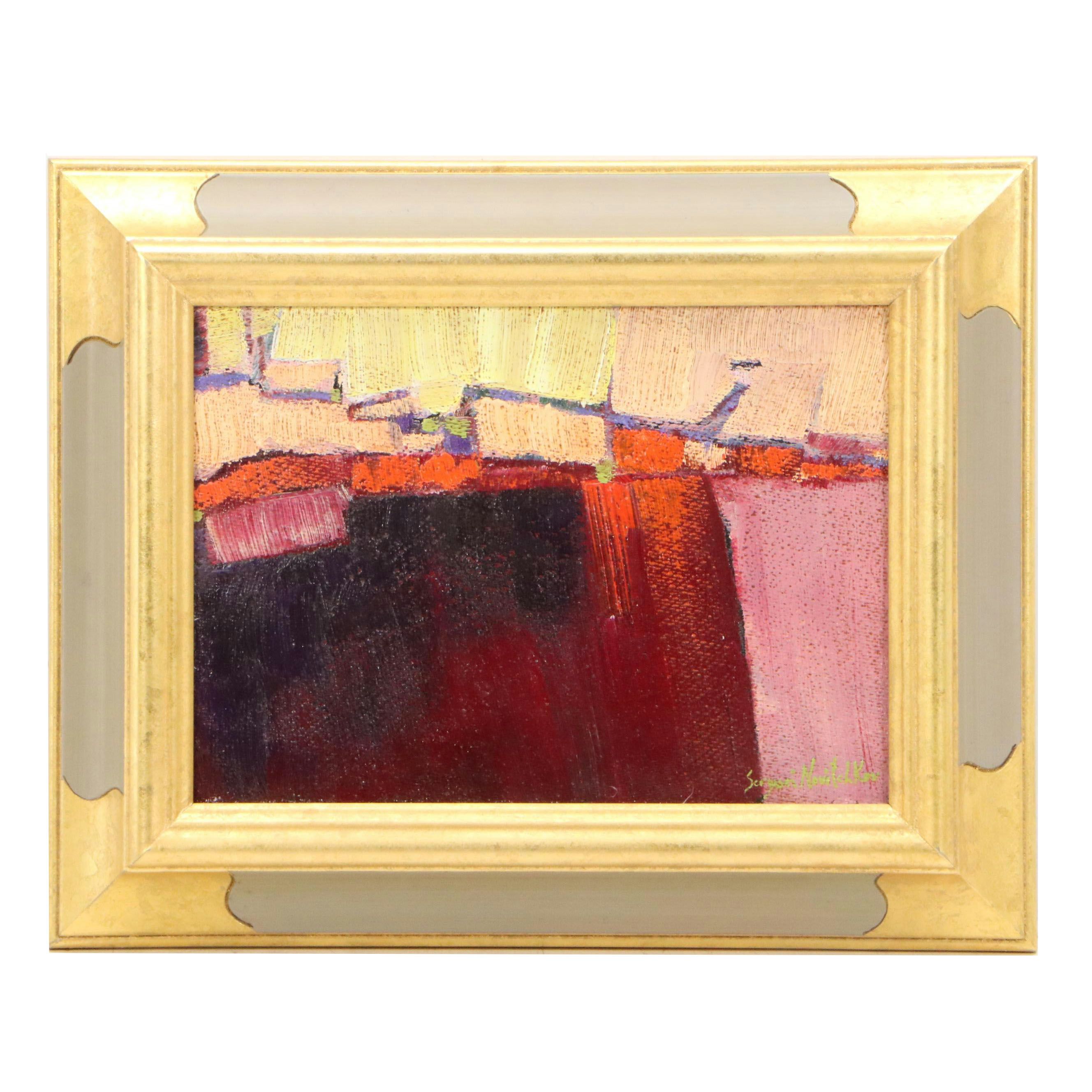 Serguei Novitchkov Abstract Oil Painting "Measure of Emptiness," 2025