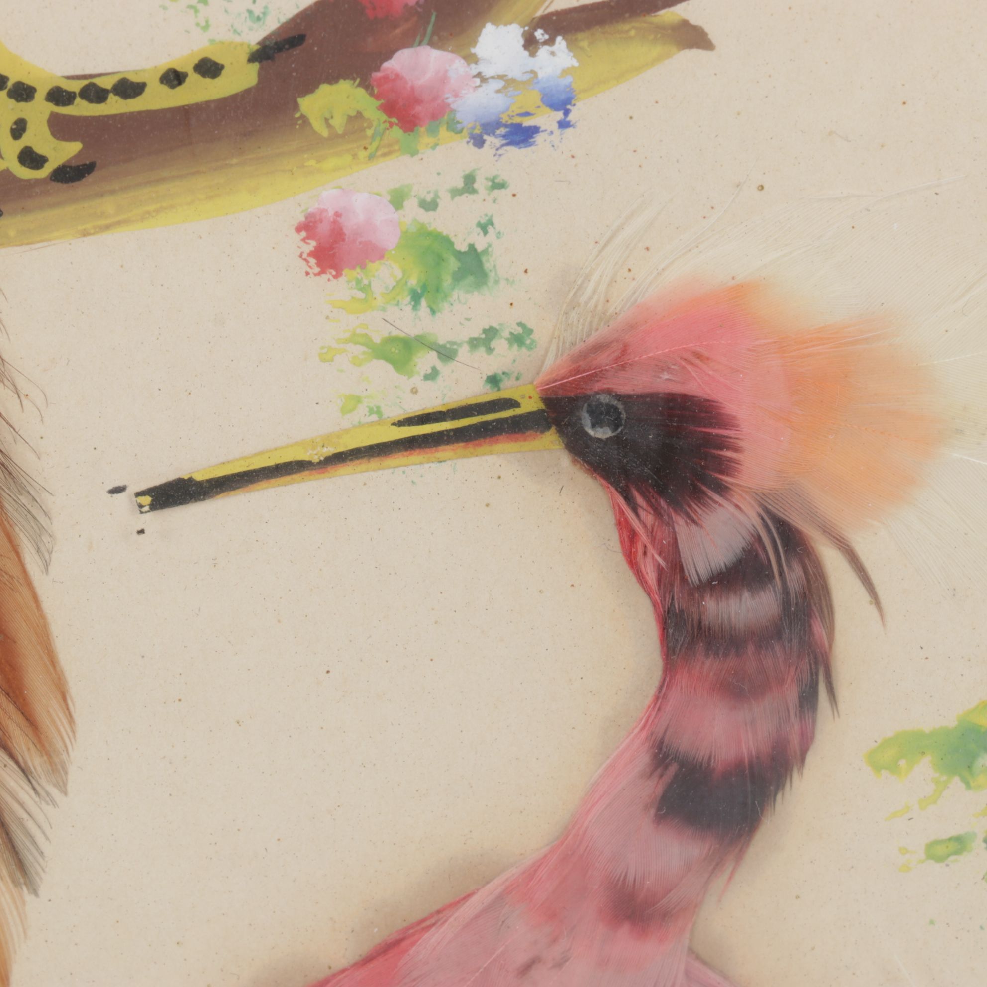 Mexican Feathercraft Compositions of Various Birds, Early to Mid-20th Century