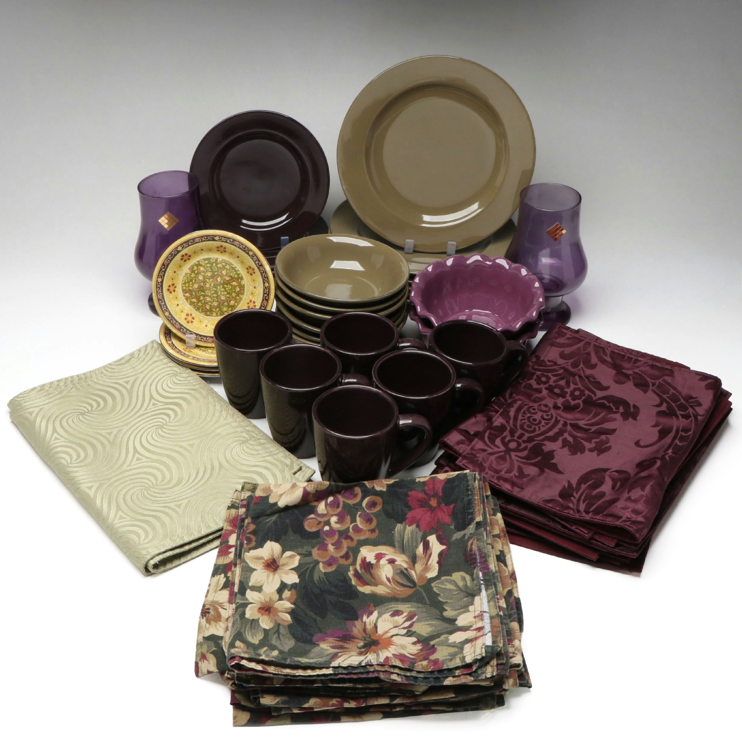 Signature "Lucca" Green and Purple with Other Glass and Ceramic Tableware