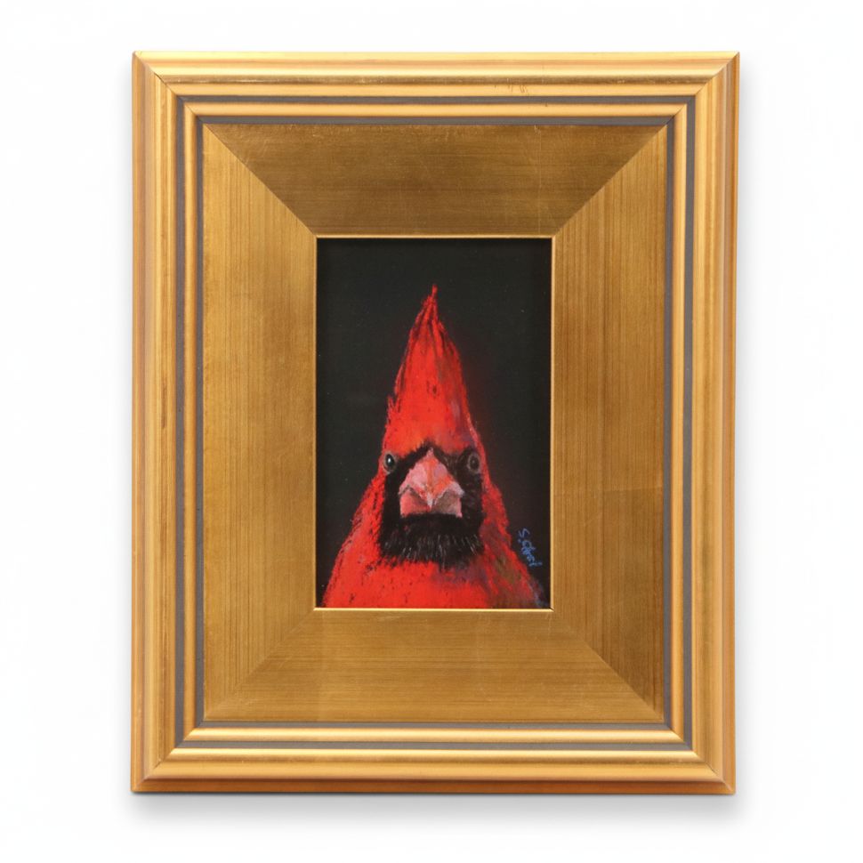 S. Choi Chalk Pastel Drawing of Cardinal, 2025