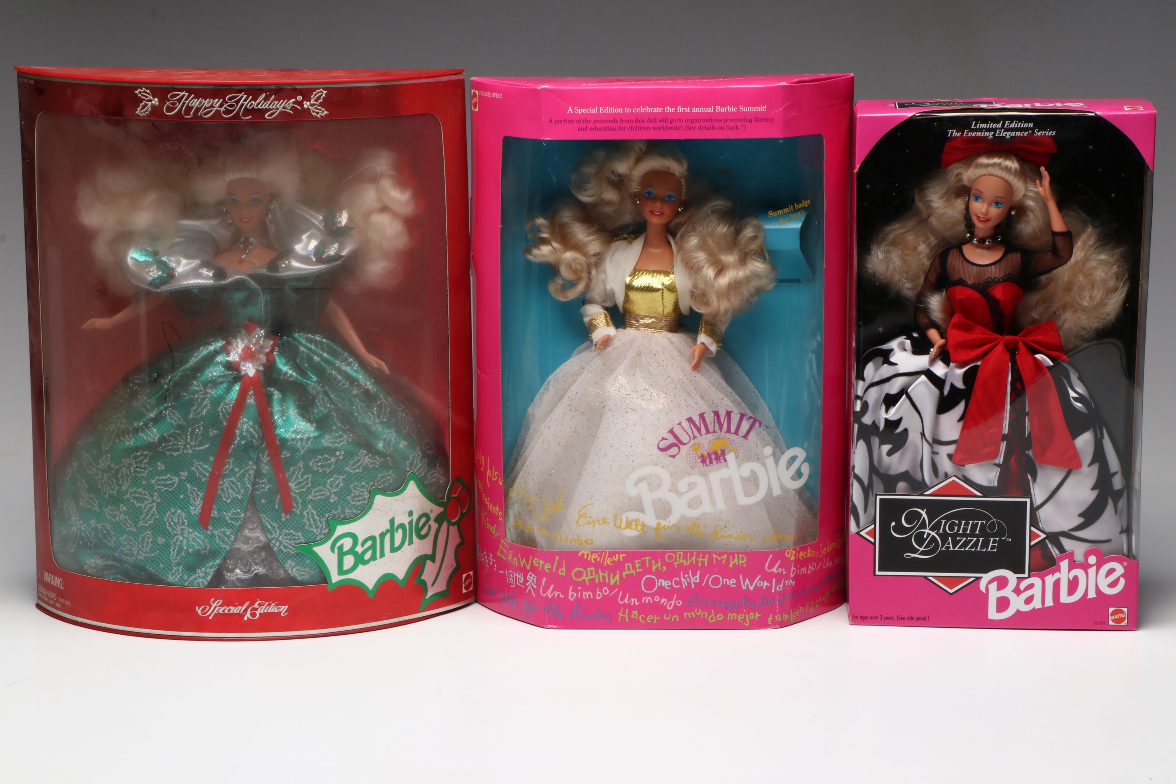 Barbie "Happy Holidays", "Summit" and "Night Dazzle" Dolls