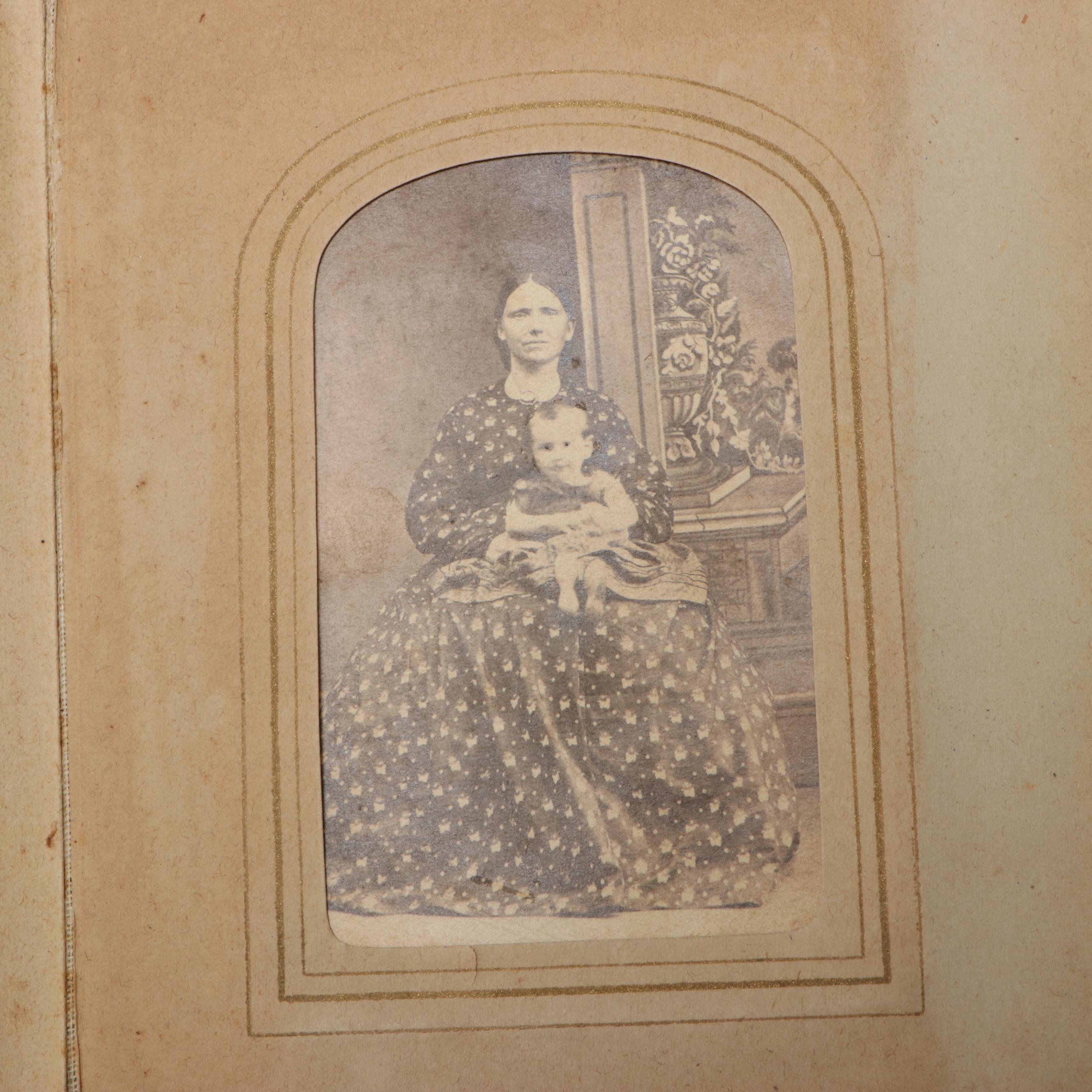 Carte de Visite with Other Portraits of Men, Women and Children, Mid-19th C.