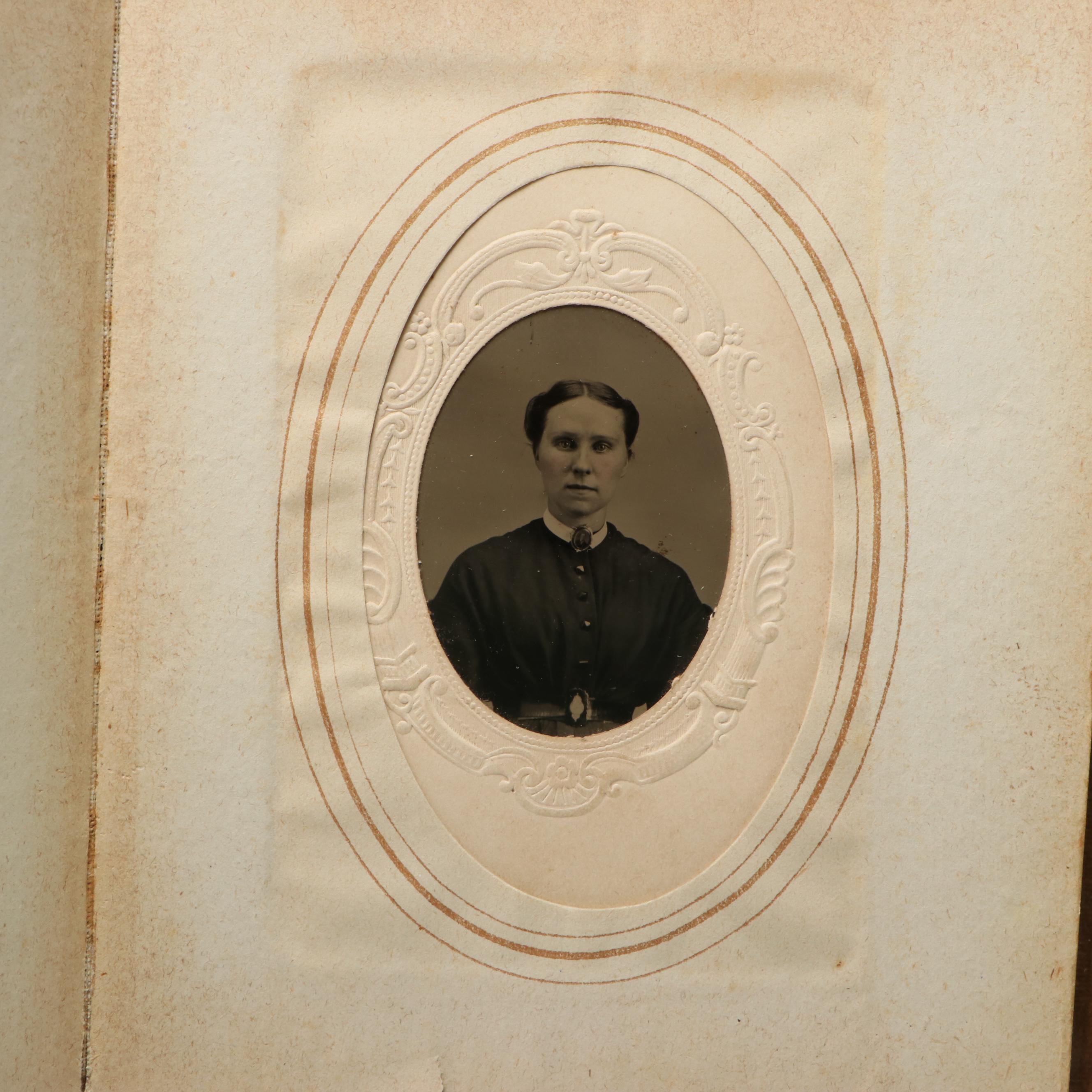 Carte de Visite with Other Portraits of Men, Women and Children, Mid-19th C.