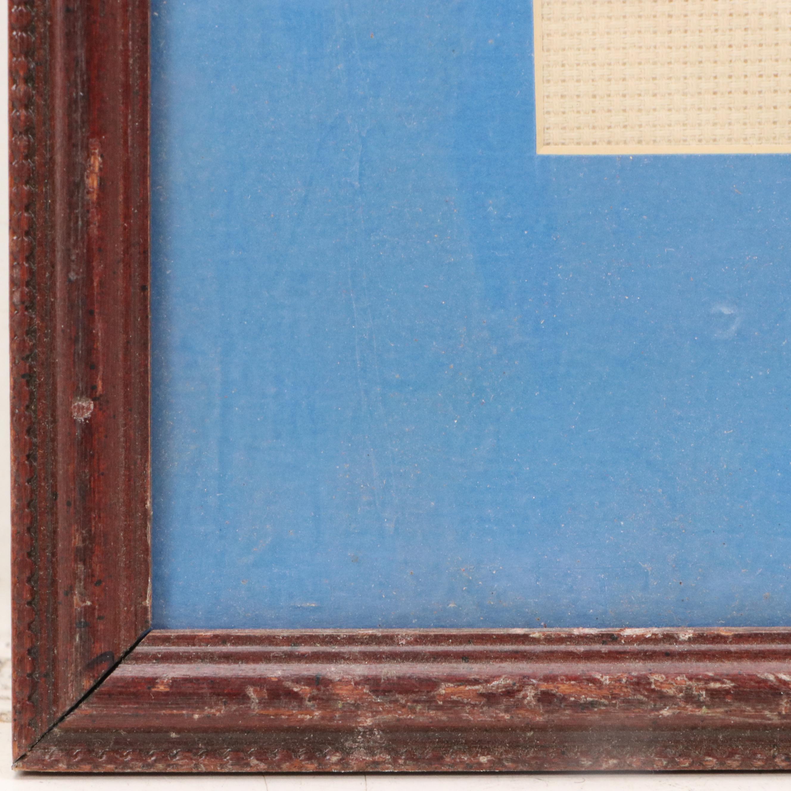 Cross-Stitch Verse Floral Border, Mid to Late 20th Century