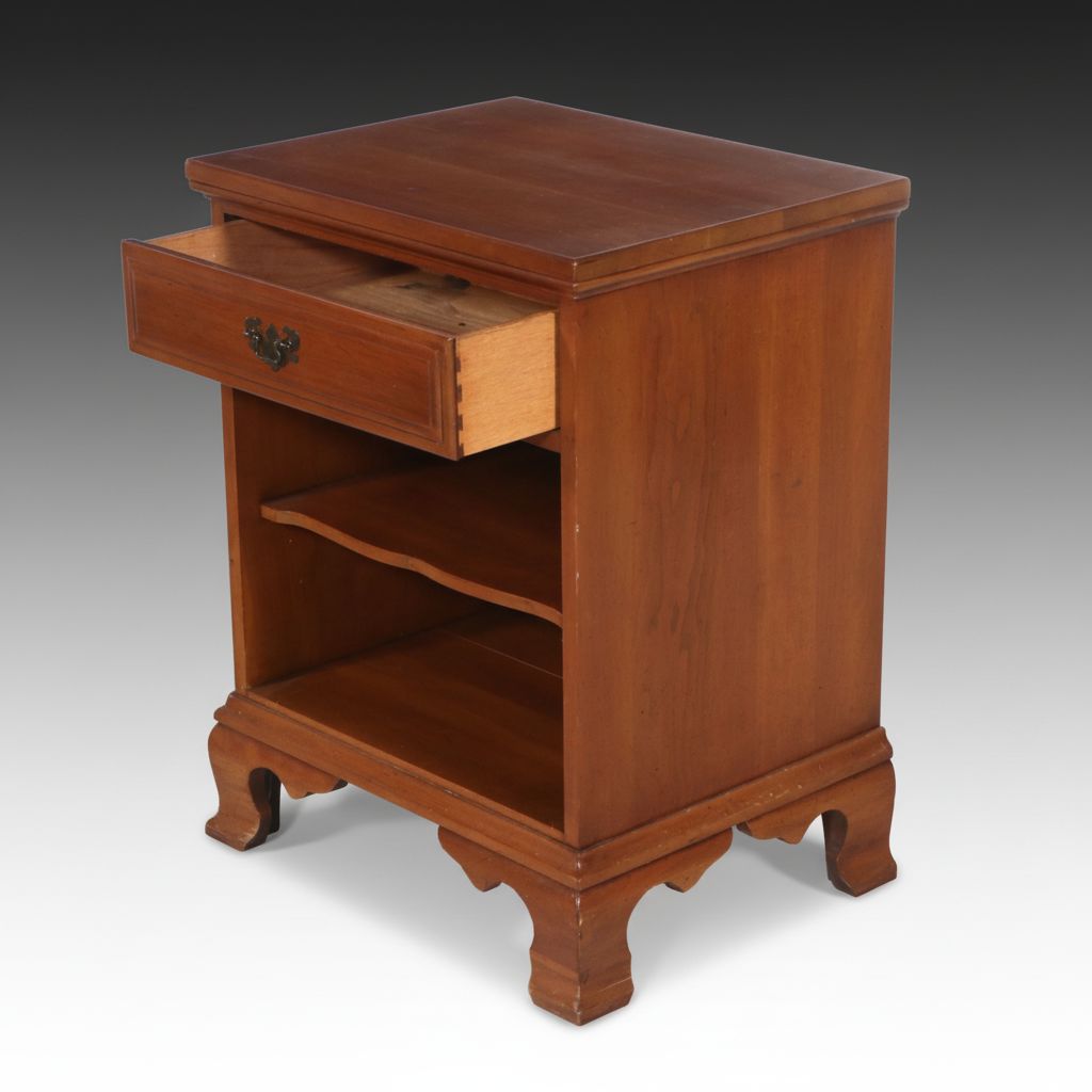 Davis Cabinet Co. Chippendale Style Cherry Chest of Drawers and Nightstand
