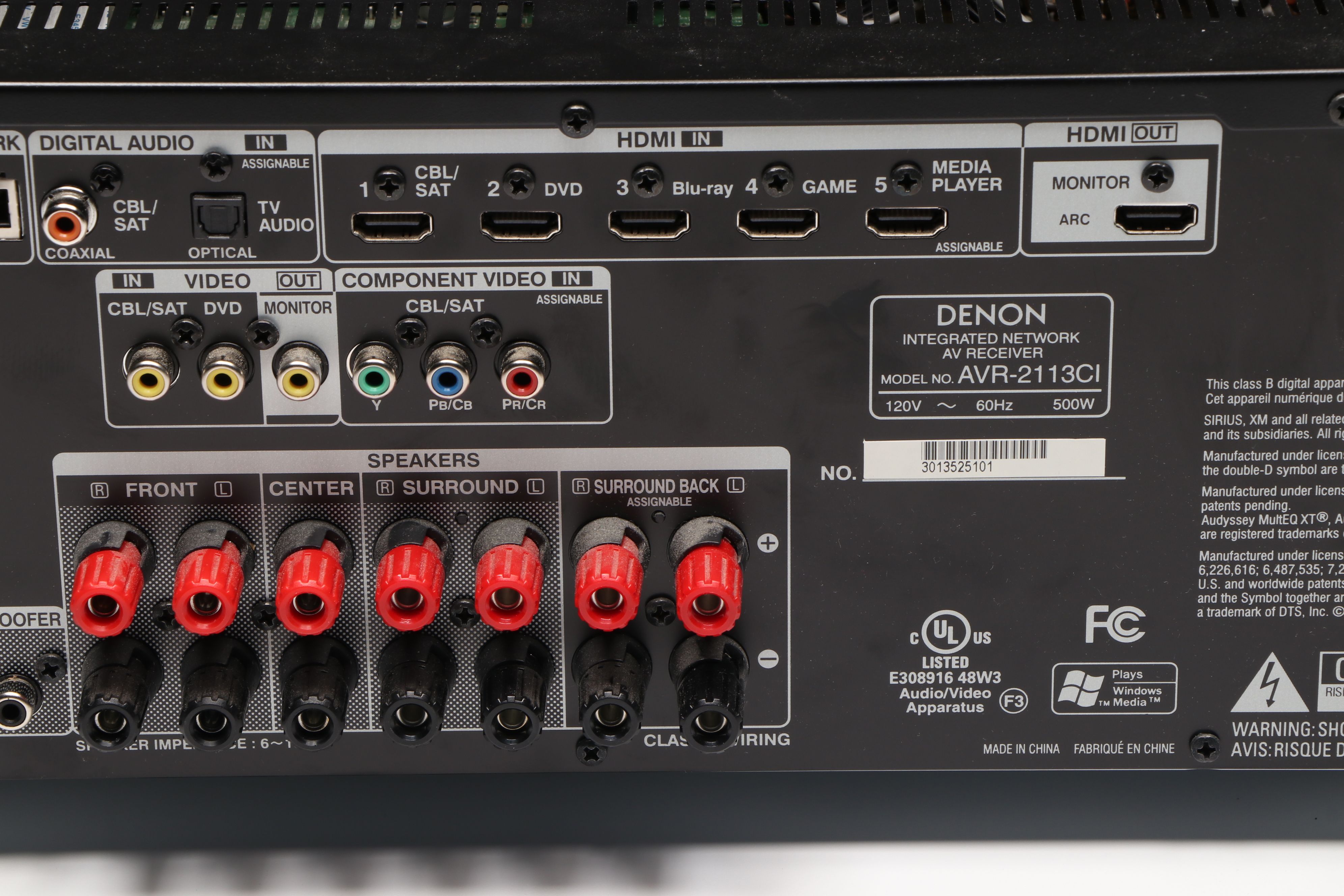 Denon AVR-2113CI Receiver with Remote