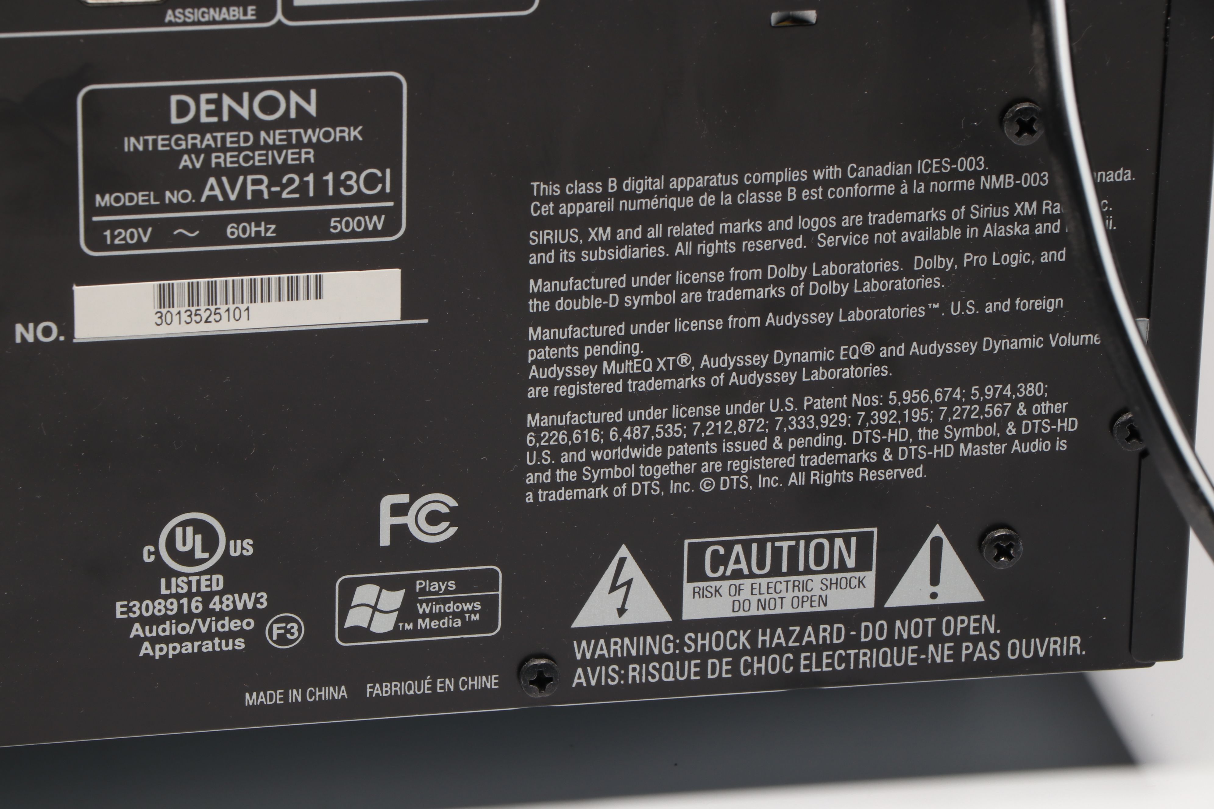 Denon AVR-2113CI Receiver with Remote