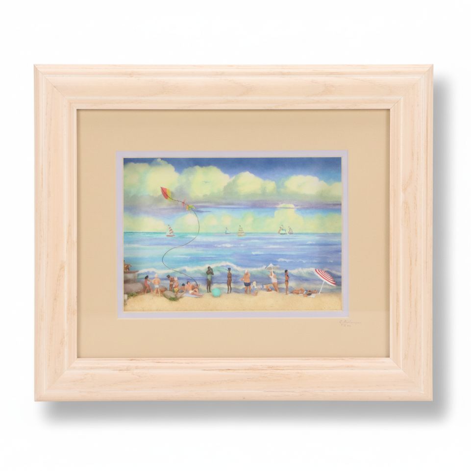 Christine Rodrigues Mixed Media Assemblage Shadow Box "At the Beach"