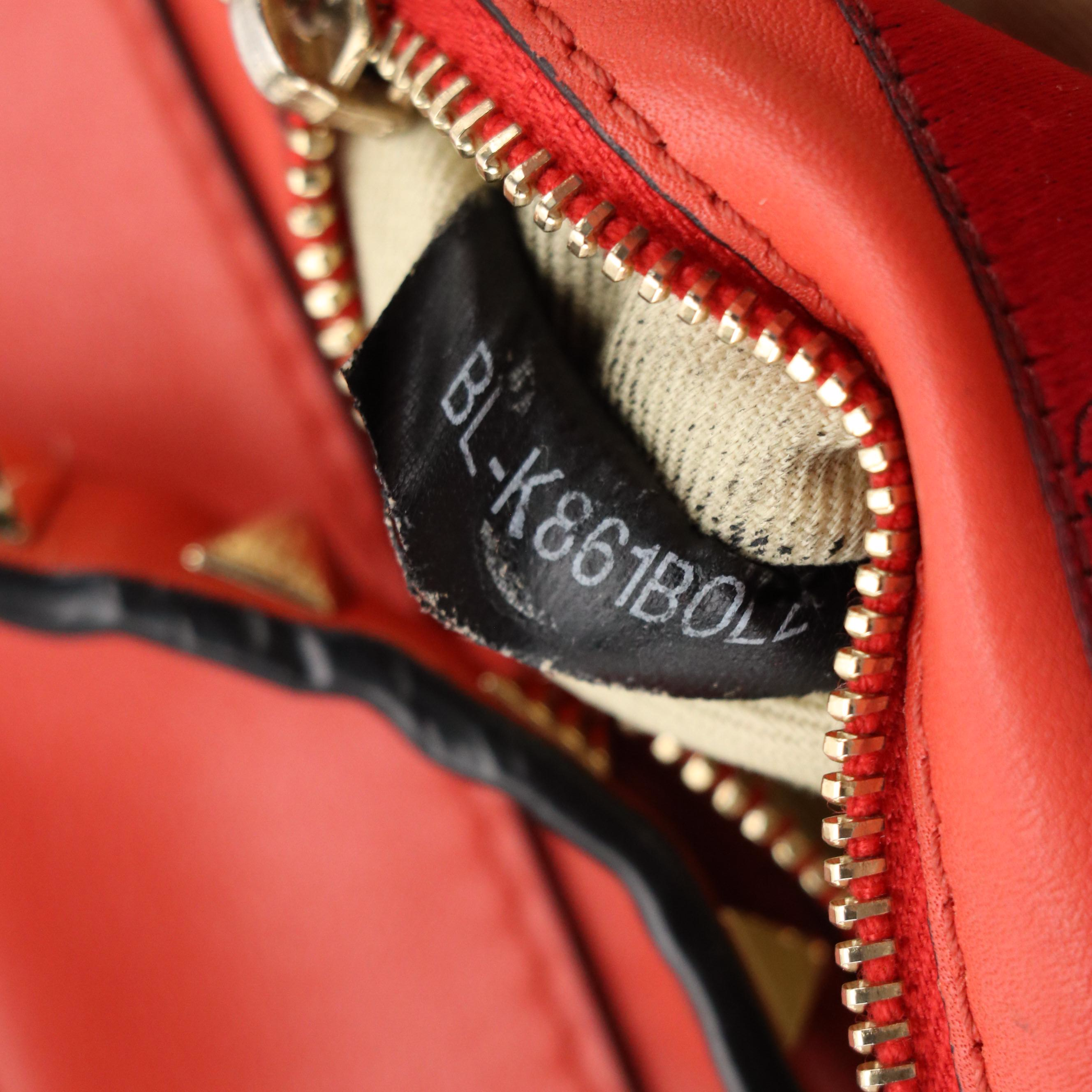 Valentino Garavani Mini Rockstud Two-Way Tote in Coral Calfskin Leather