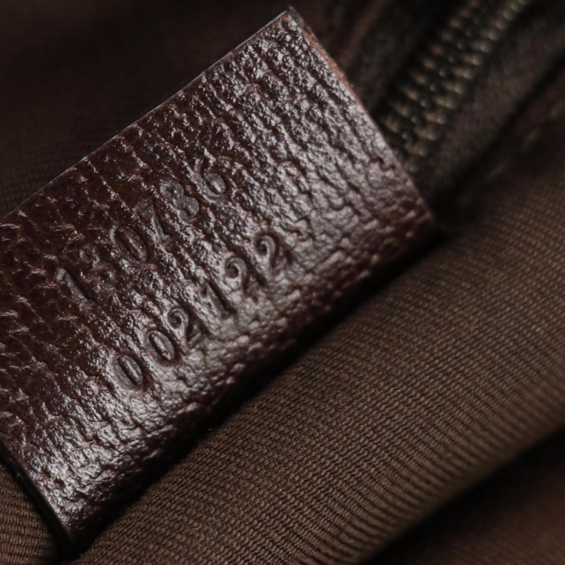 Gucci Abbey D-Ring Shoulder Bag in GG Canvas and Dark Brown Cinghiale Leather