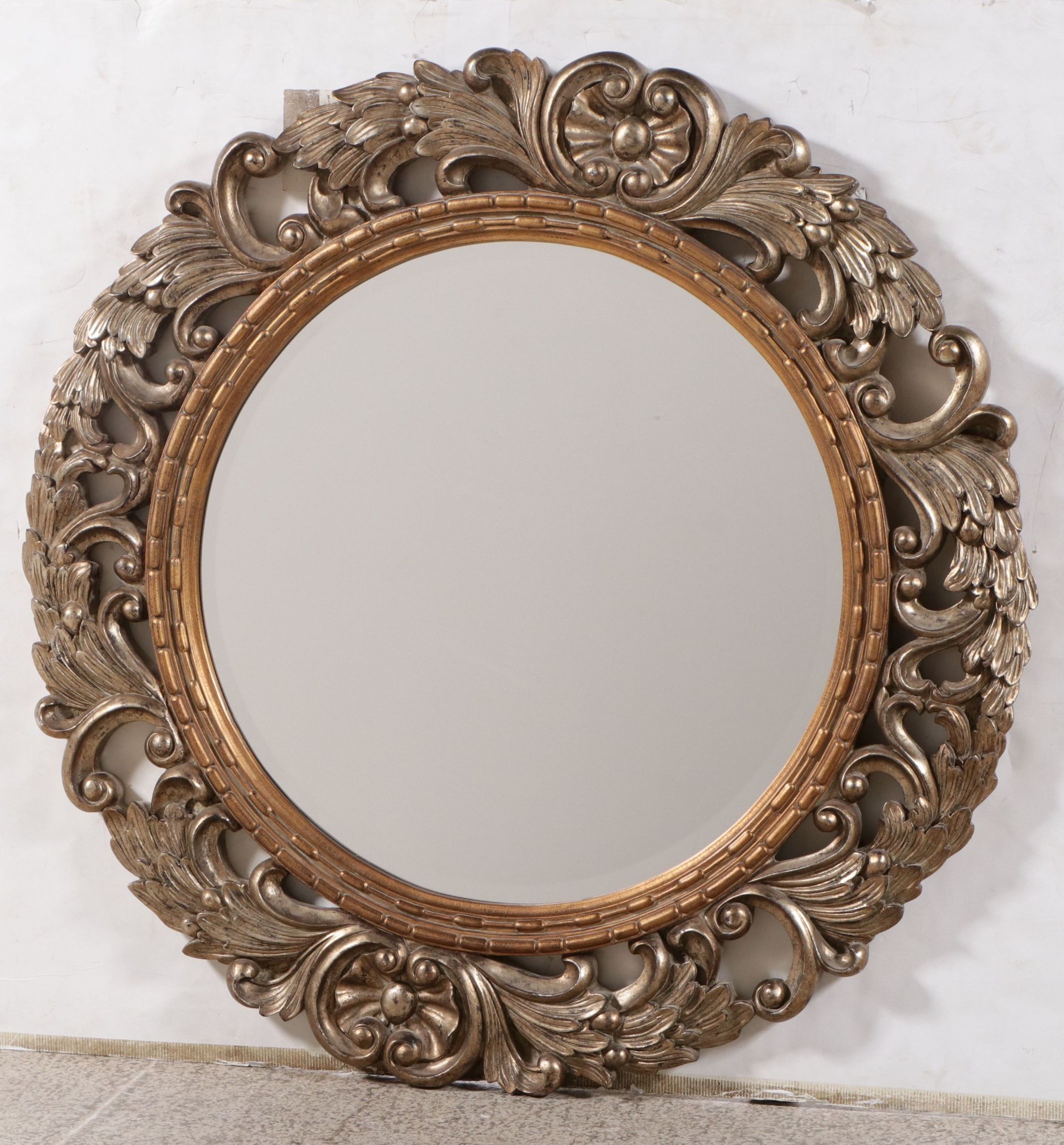Majestic Mirror & Frame Baroque Style Silver and Gold-Painted Wall Mirror