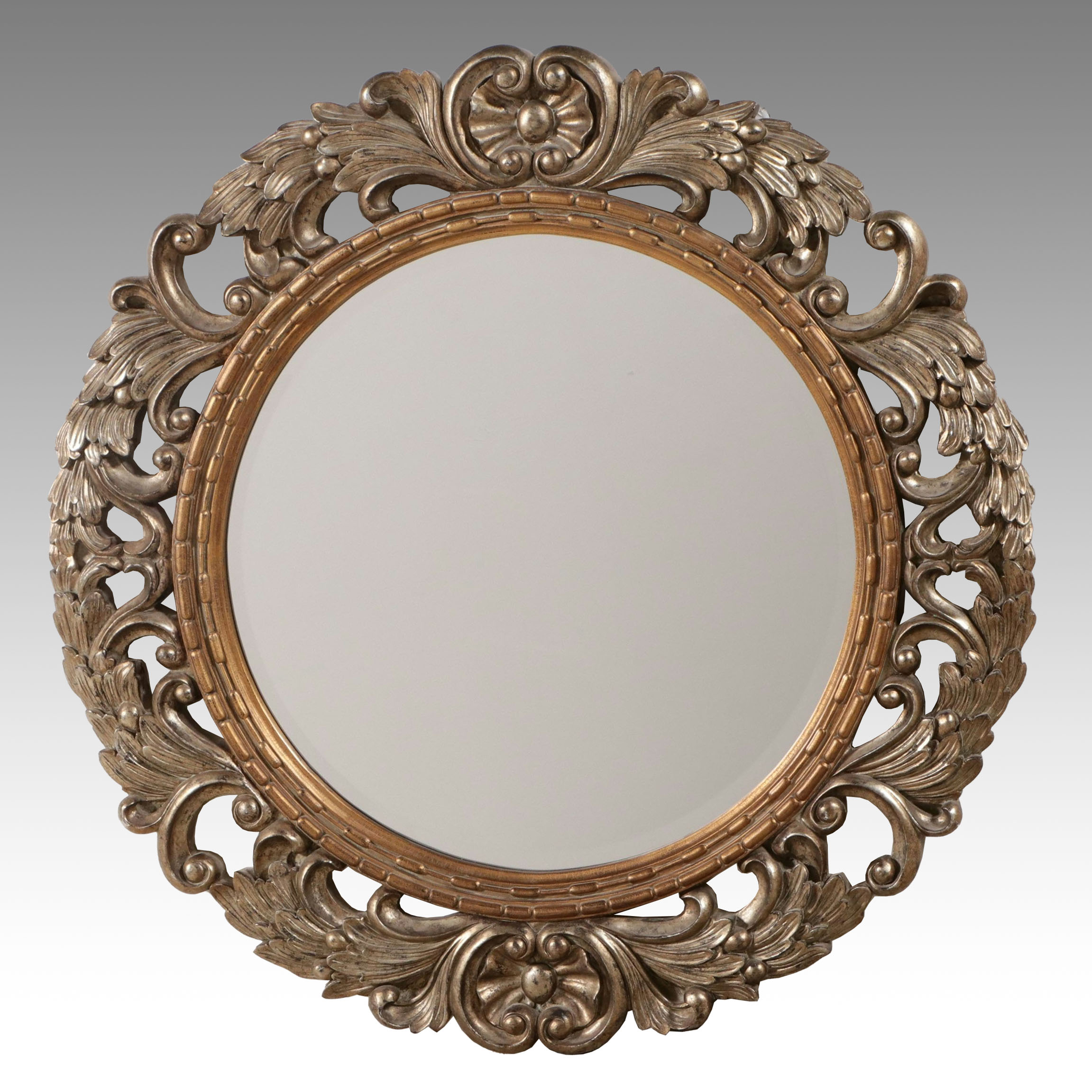 Majestic Mirror & Frame Baroque Style Silver and Gold-Painted Wall Mirror