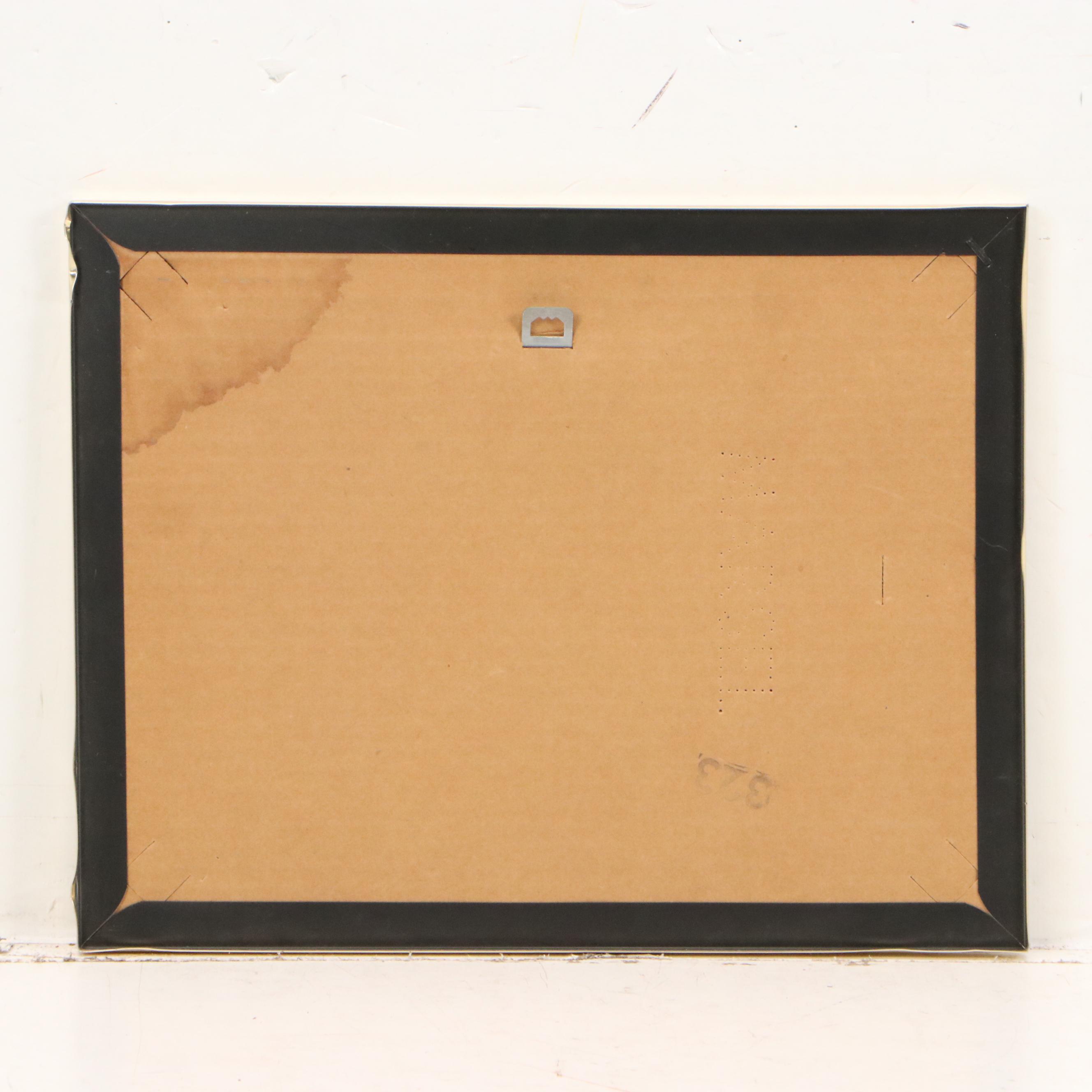 Offset Lithograph of Old Wagon and Quails, Late 20th Century