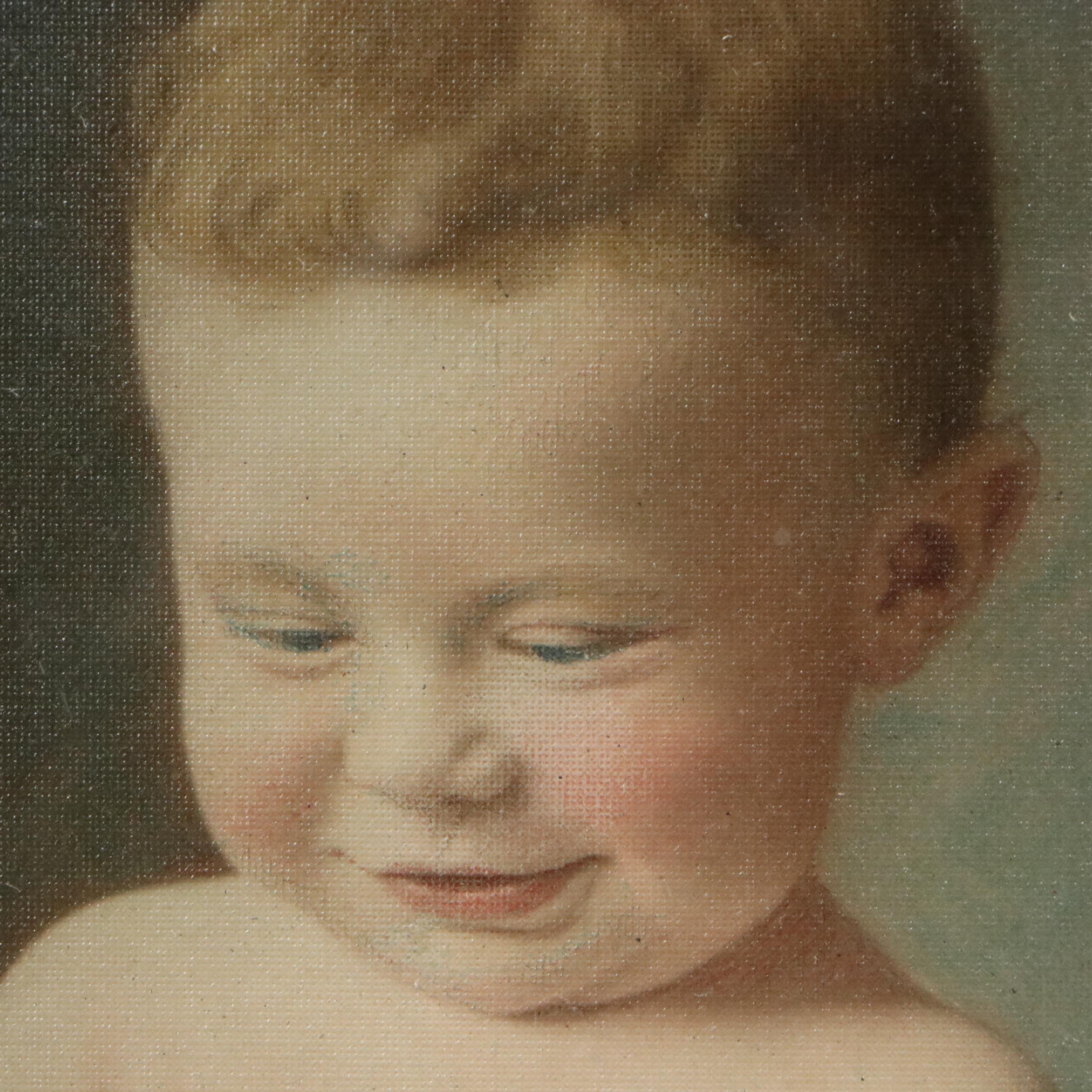 Oil Painting of Baby, 20th Century