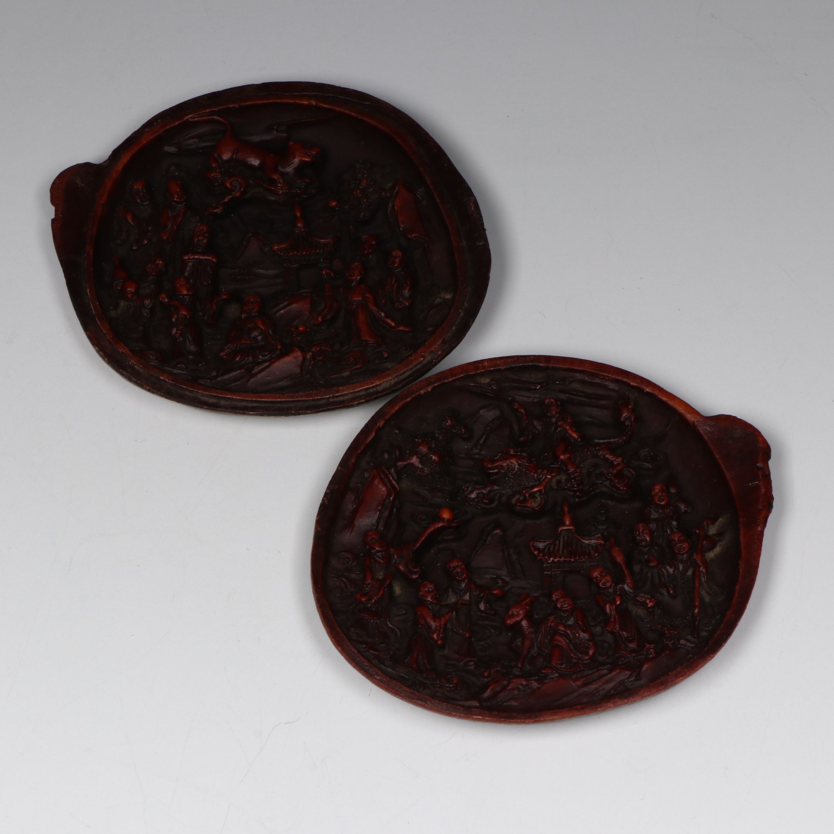 Chinese Qing Style Hand-Carved Lacquered Coquilla Nut "Pocket Shrine"