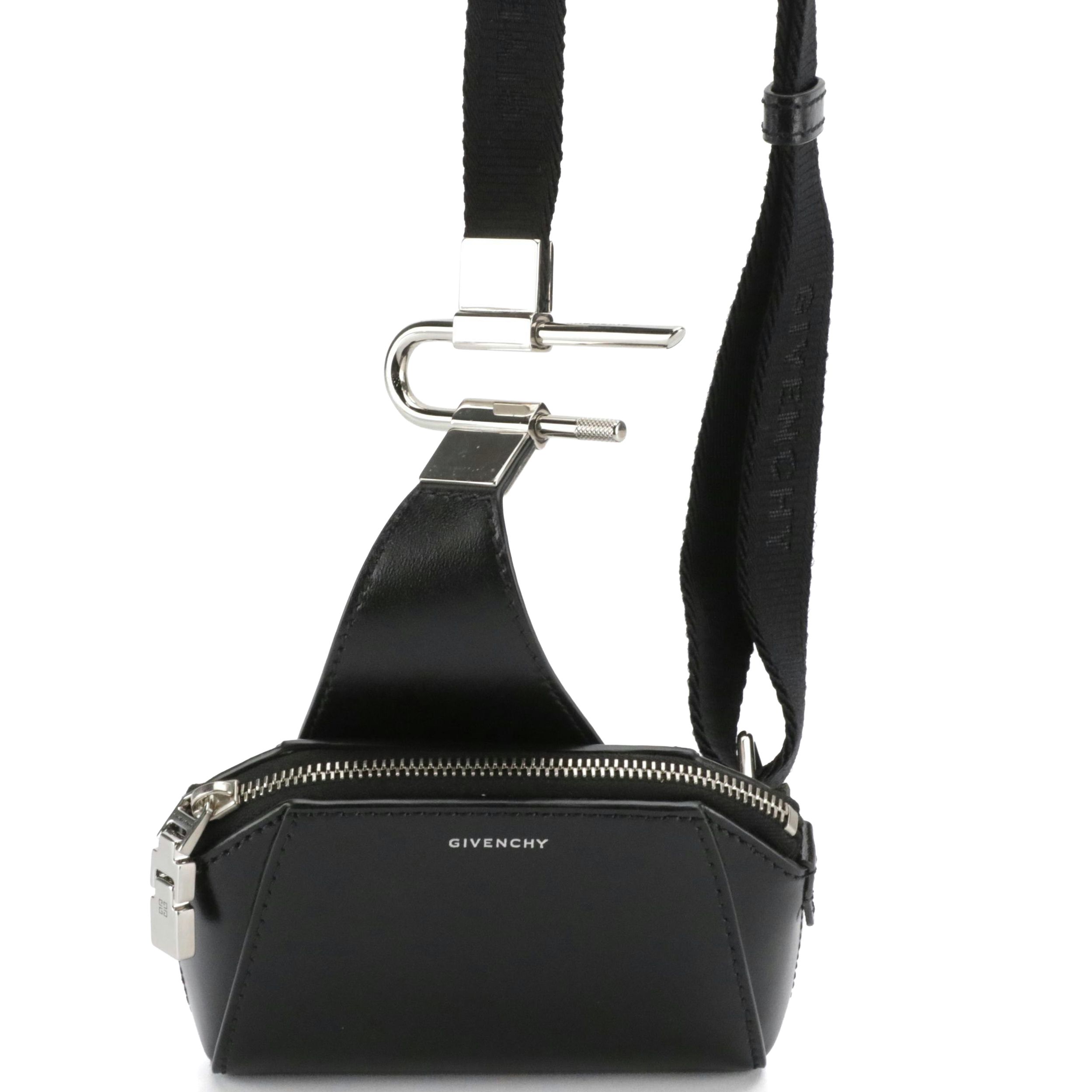 Givenchy Black Leather Mini Antigona Crossbody Bag with Box
