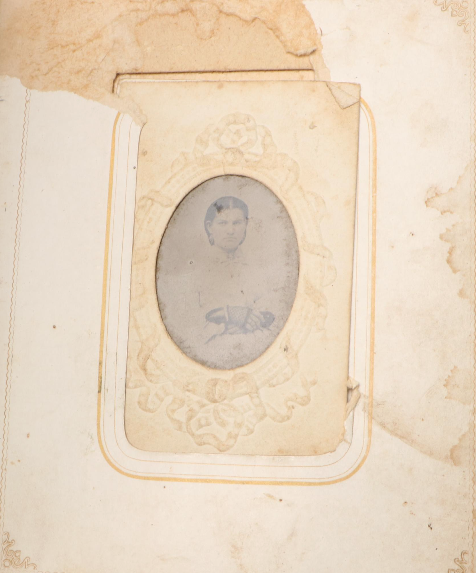 Tintype with Other Photos of Men, Women and Children, Late 19th/Early 20th C.