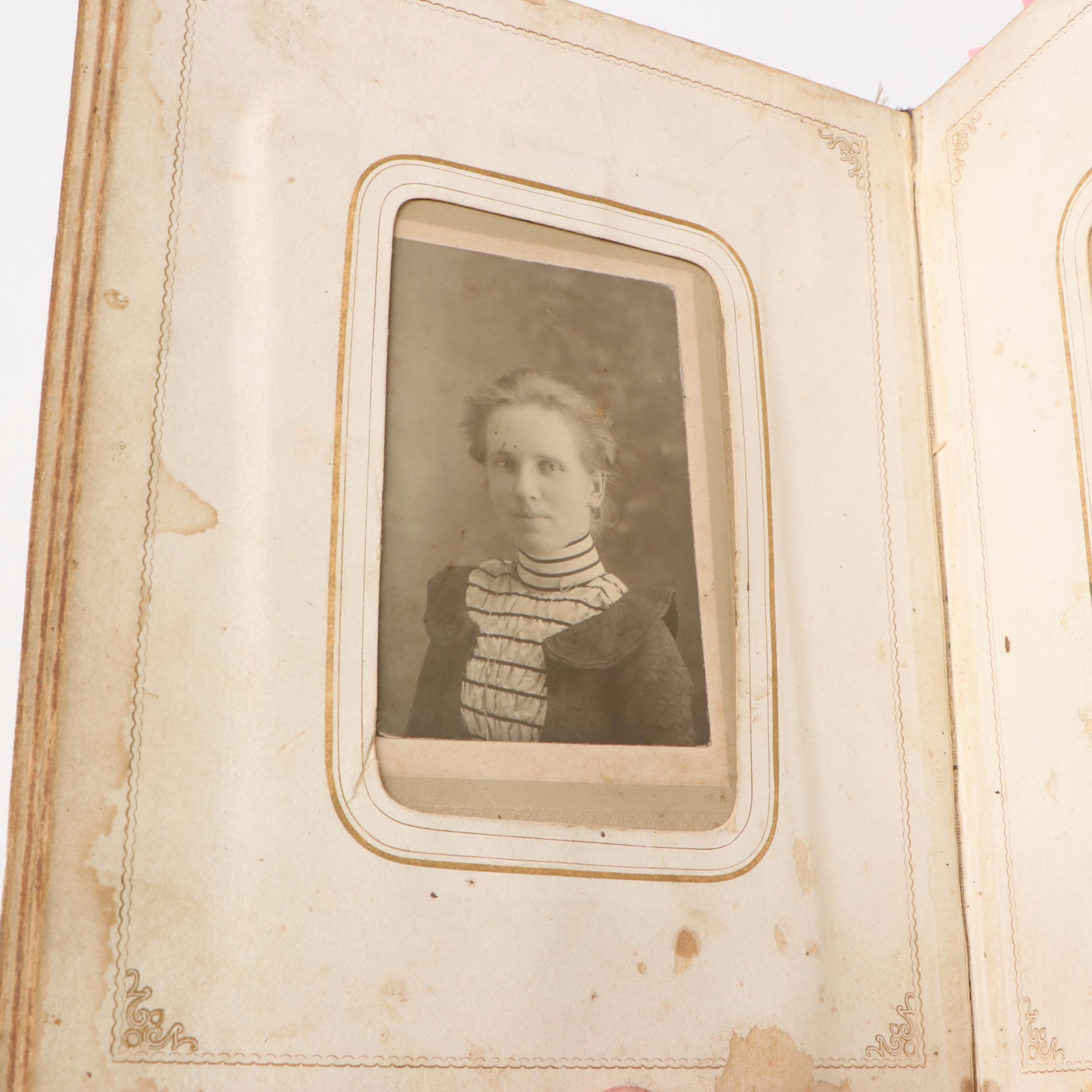 Tintype with Other Photos of Men, Women and Children, Late 19th/Early 20th C.