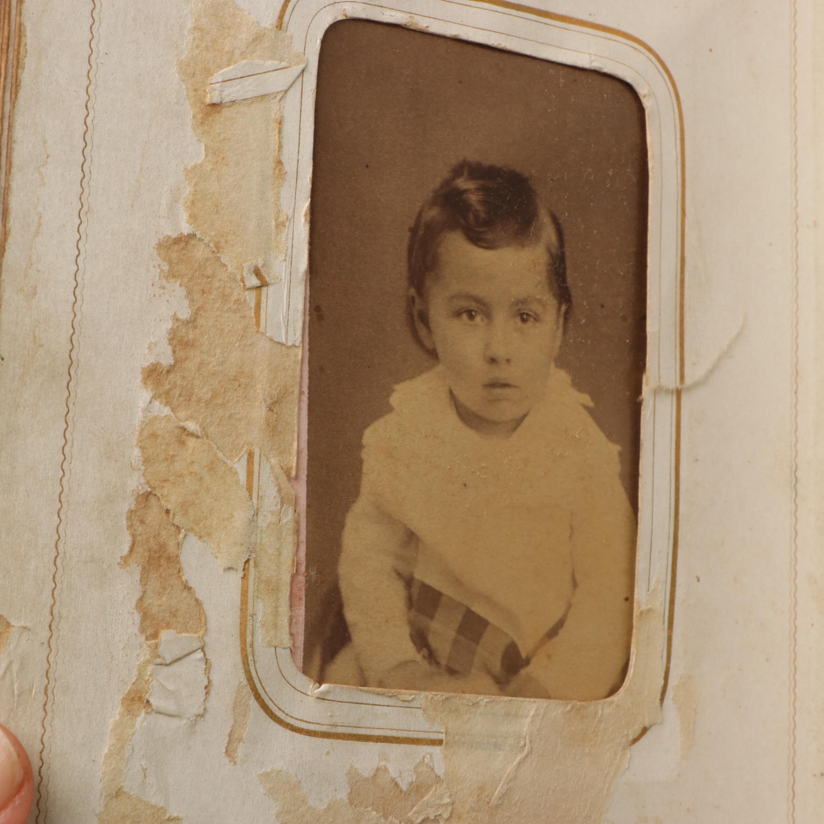 Tintype with Other Photos of Men, Women and Children, Late 19th/Early 20th C.