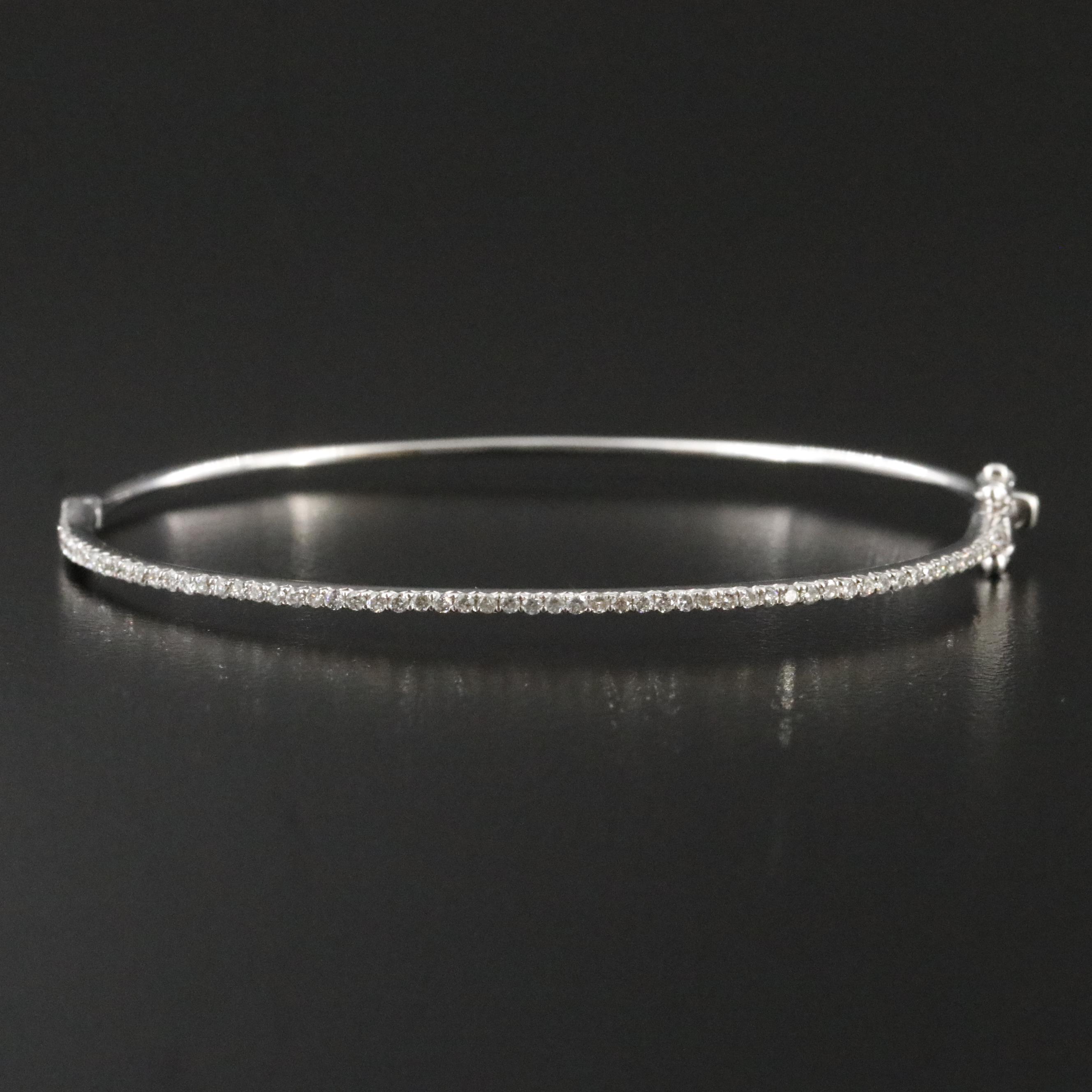 14K 0.58 CTW Diamond Hinged Bangle