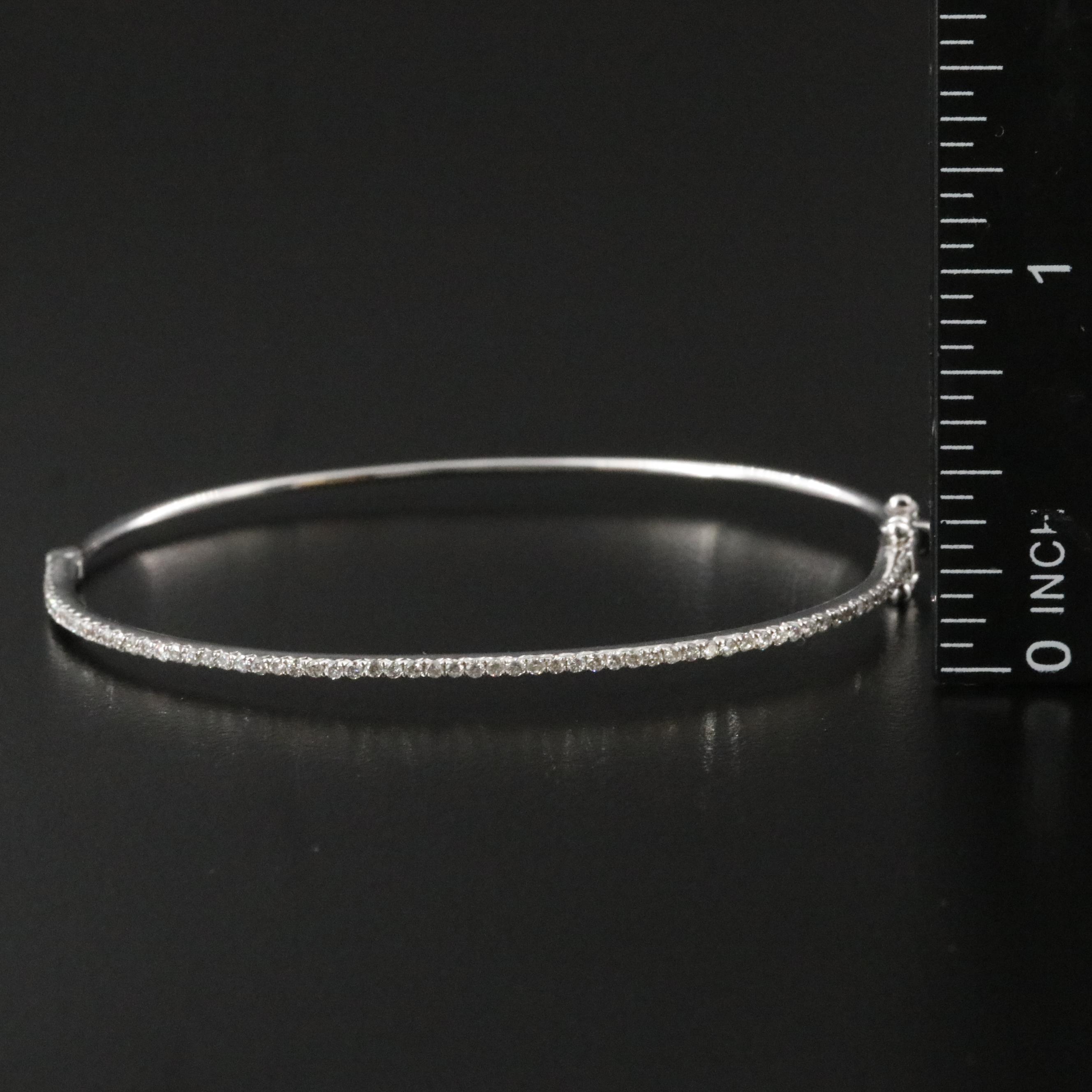 14K 0.58 CTW Diamond Hinged Bangle