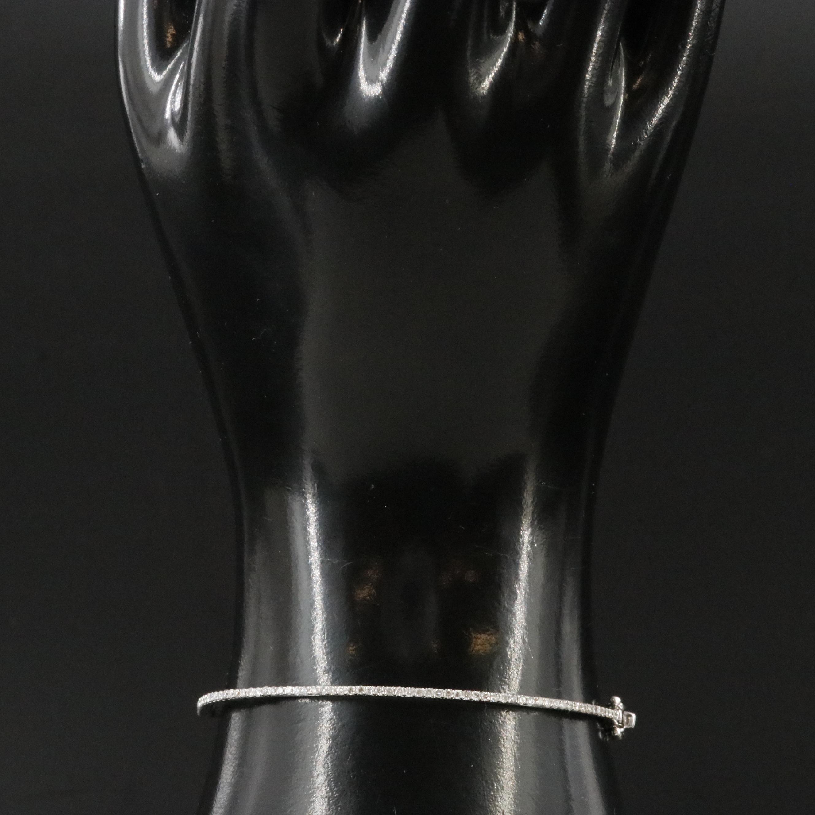 14K 0.58 CTW Diamond Hinged Bangle