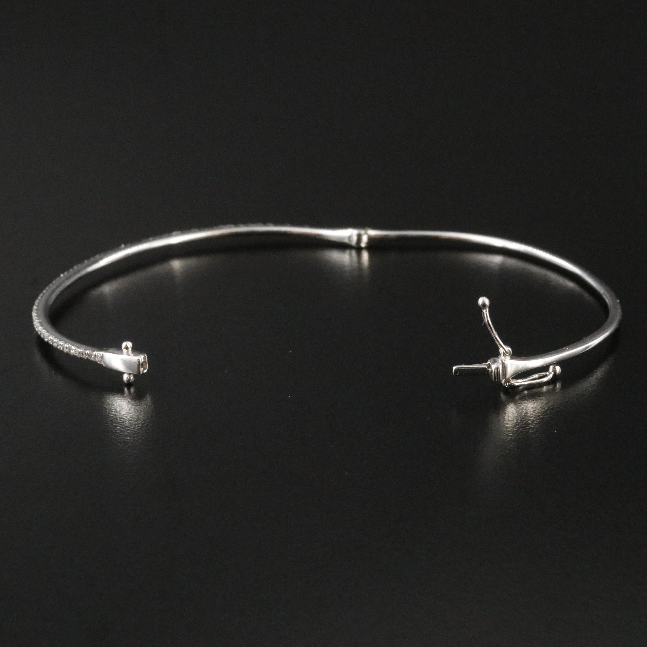 14K 0.58 CTW Diamond Hinged Bangle