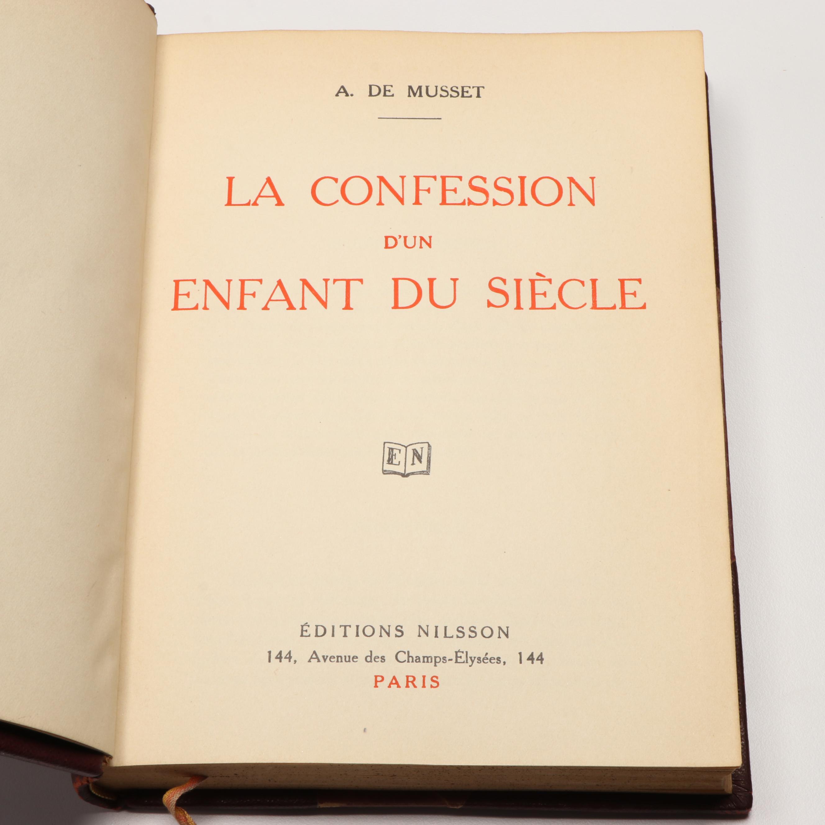 "La Confession d’un Enfant du Siècle" by A. De Musset with More French Books