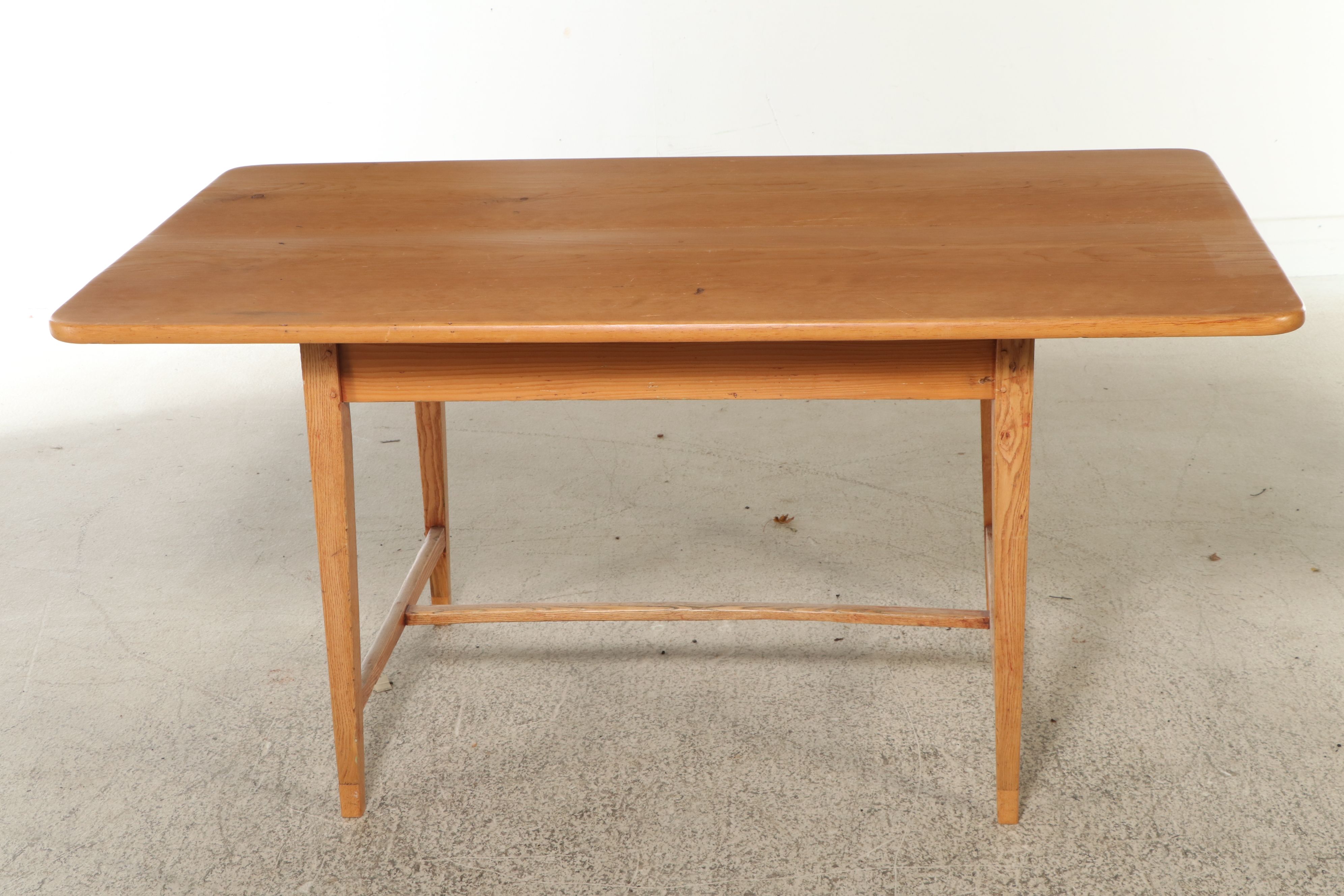 Nine-Piece Dining Set with Danish Modern Table and Shaker Style Chairs