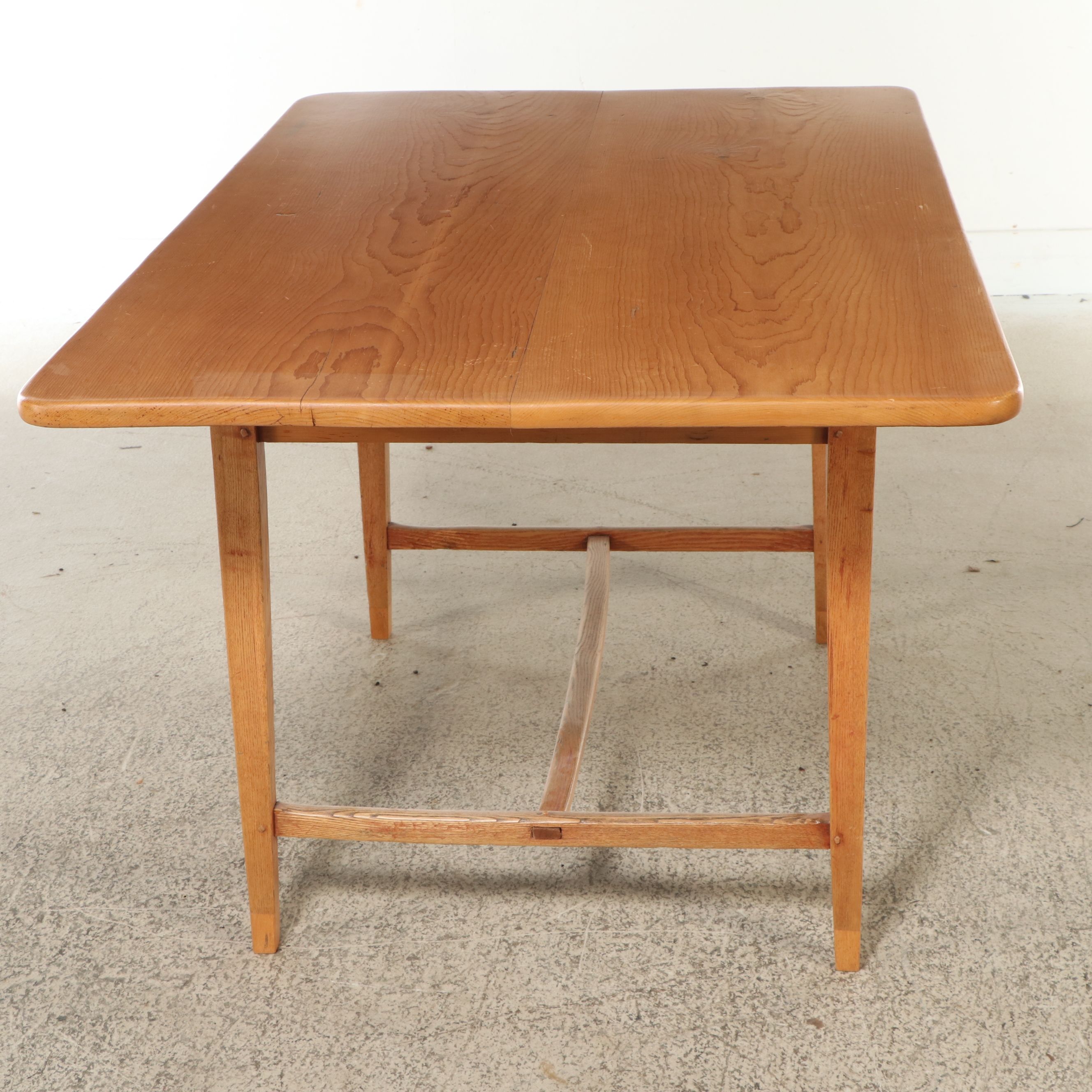 Nine-Piece Dining Set with Danish Modern Table and Shaker Style Chairs
