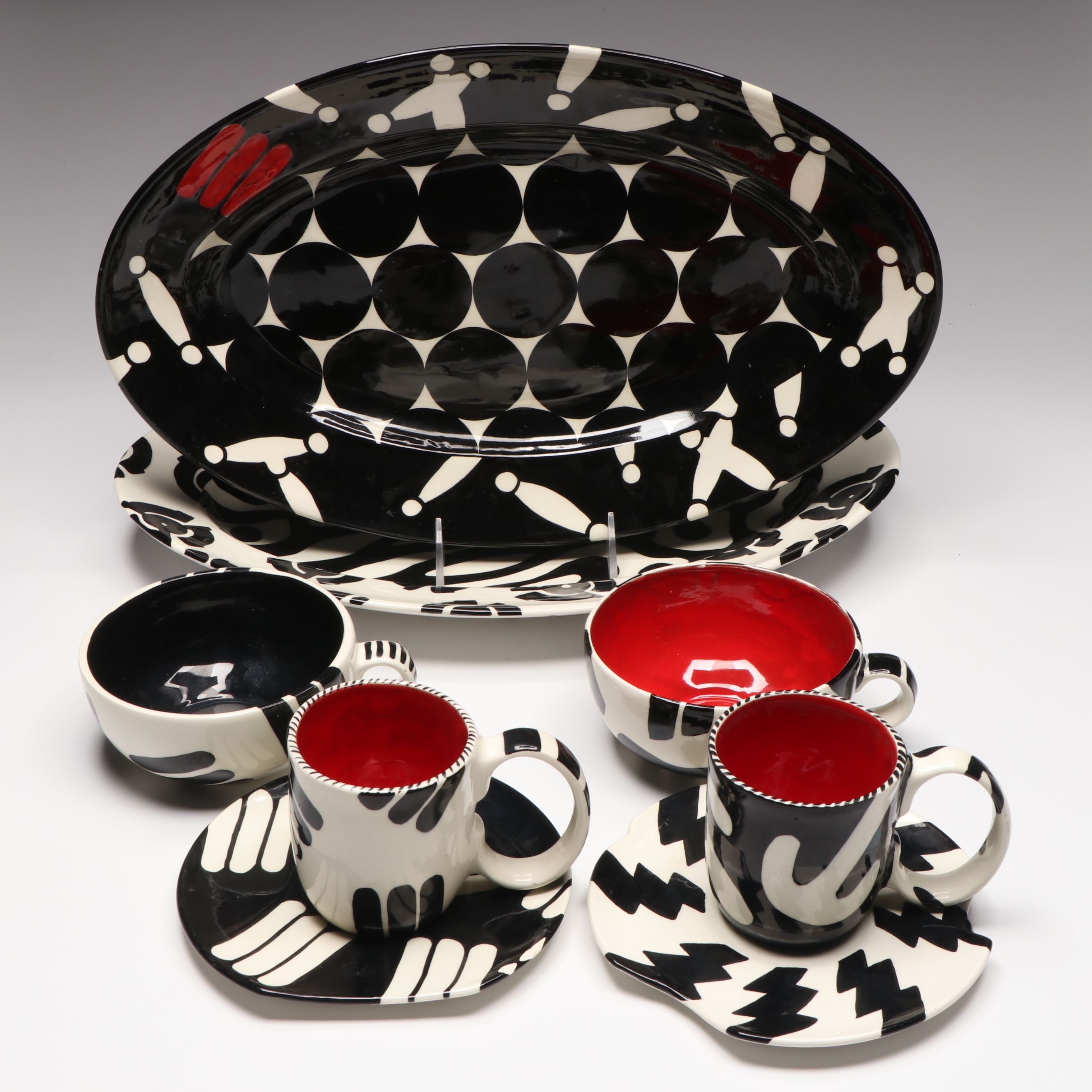 CM Lee Ceramic Mugs, Saucers, and Oval Bowls