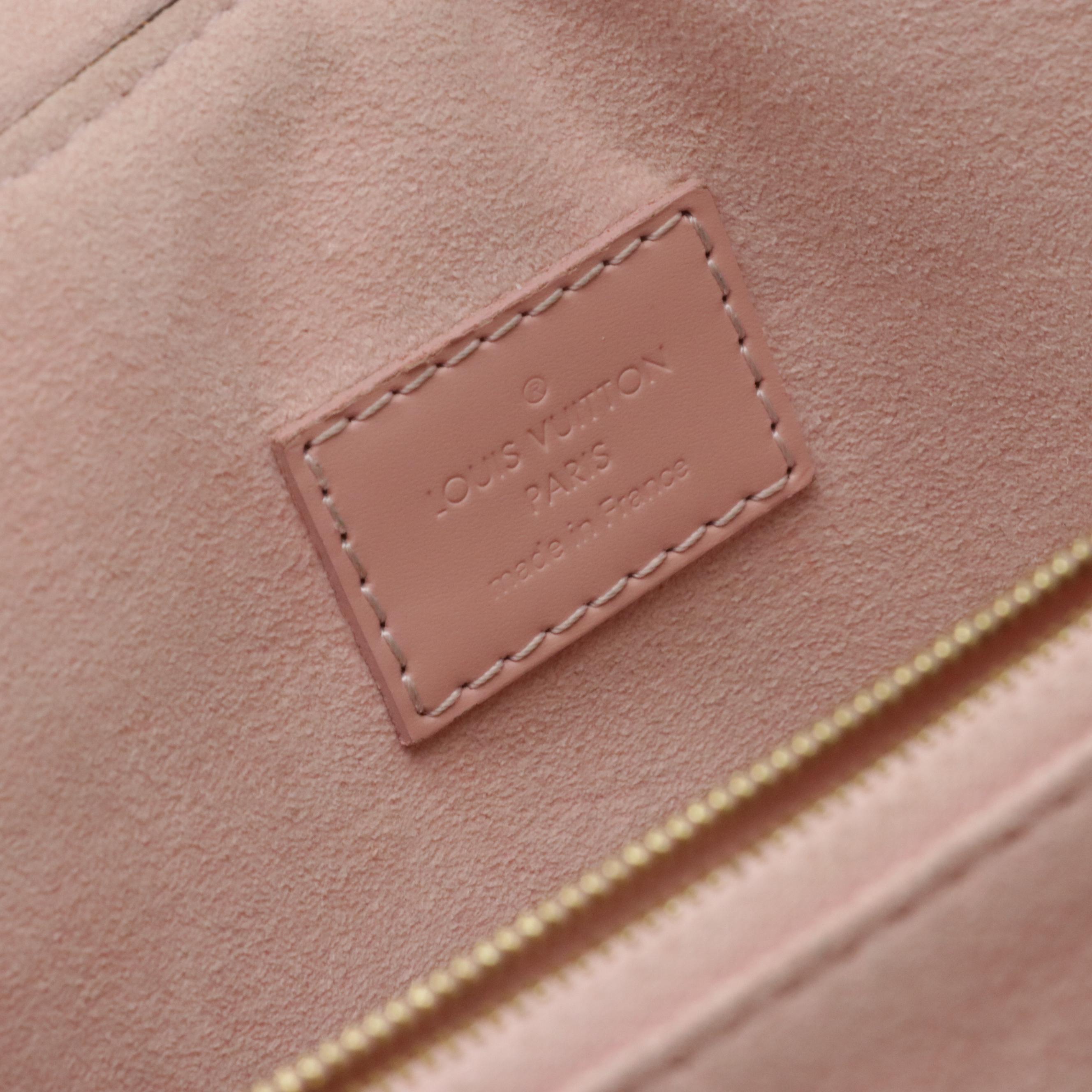 Louis Vuitton Caïssa Chain Bag in Damier Ebene Canvas and Rose Ballerine Leather