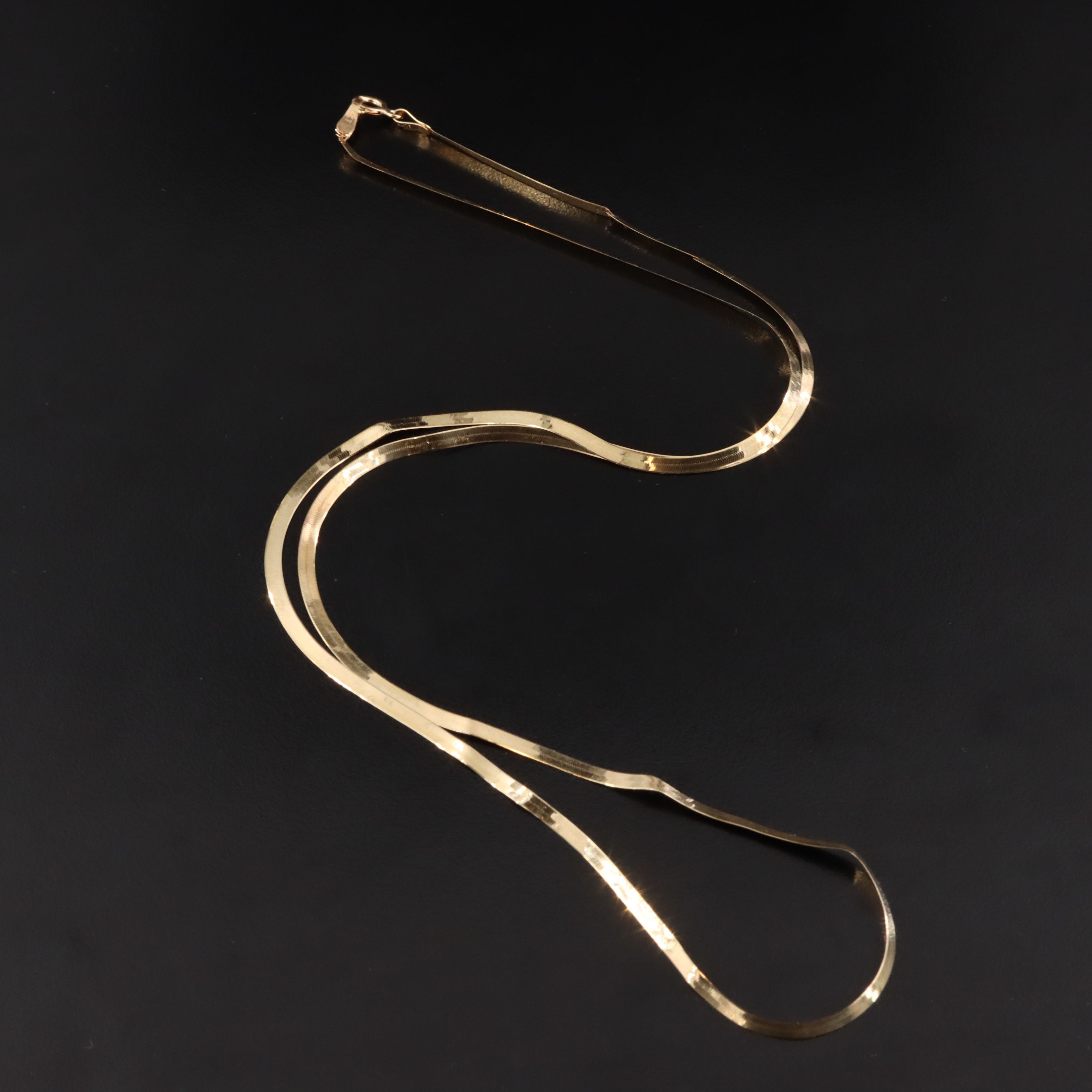 Scrap Lot Italian 14K Herringbone Chain Necklace