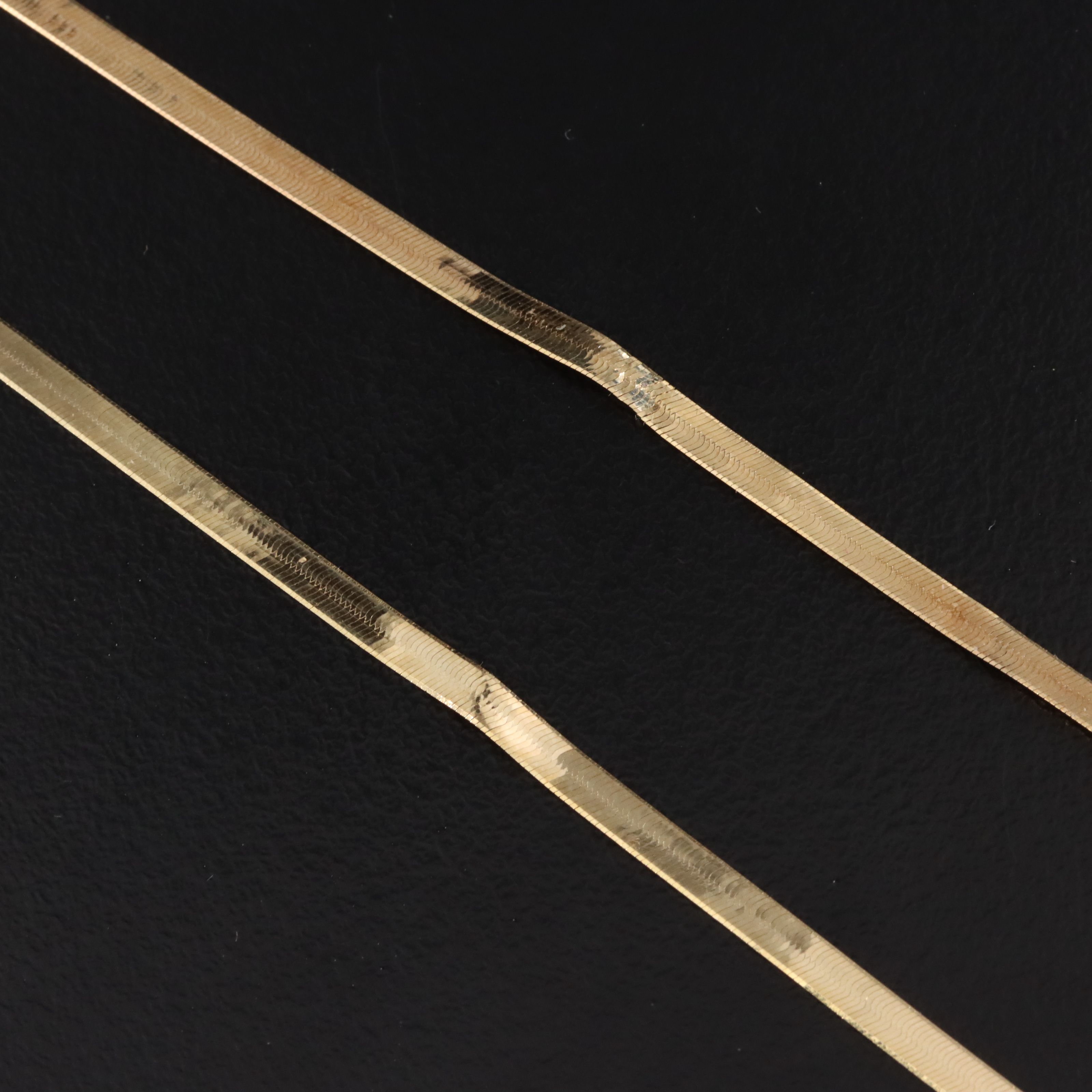 Scrap Lot Italian 14K Herringbone Chain Necklace