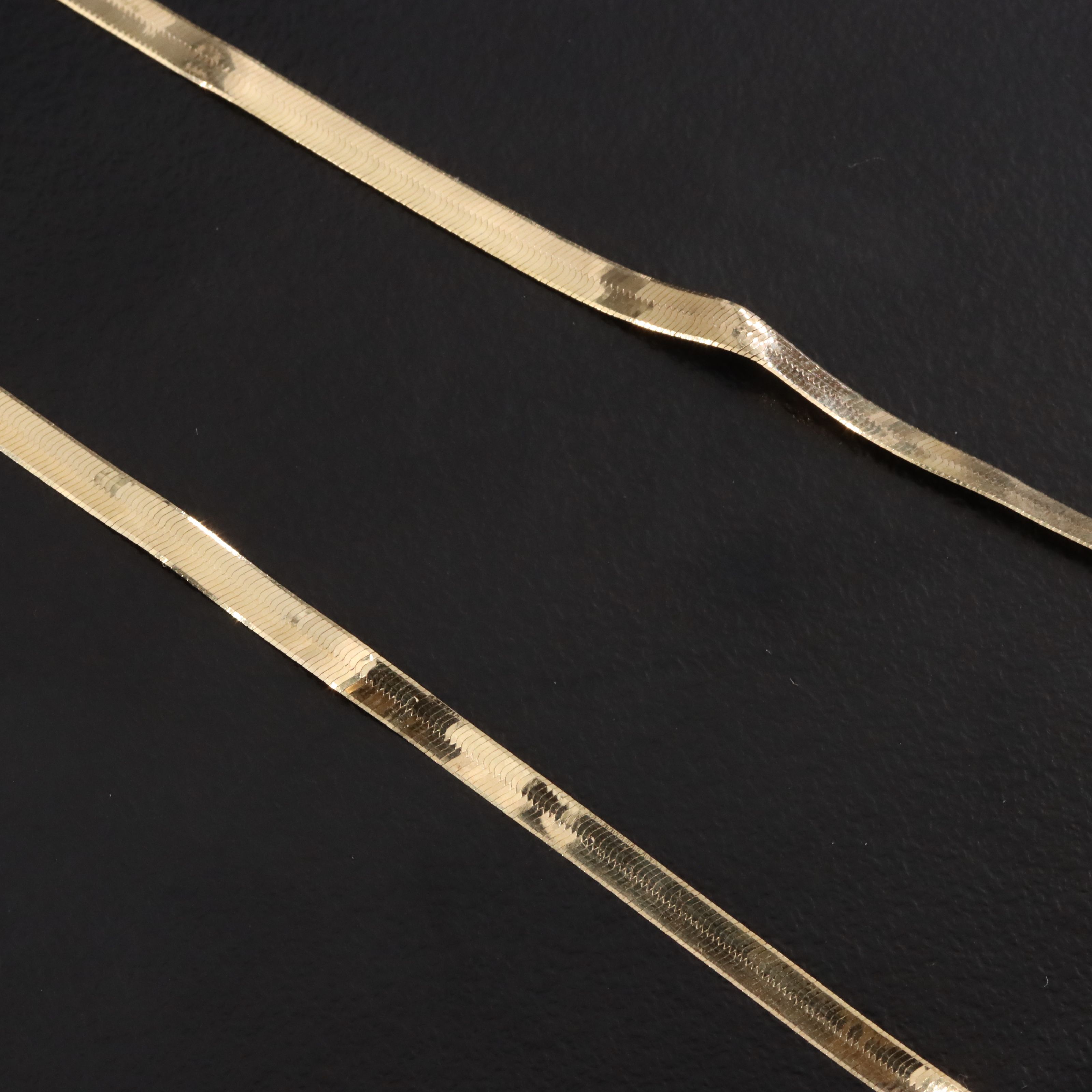 Scrap Lot Italian 14K Herringbone Chain Necklace