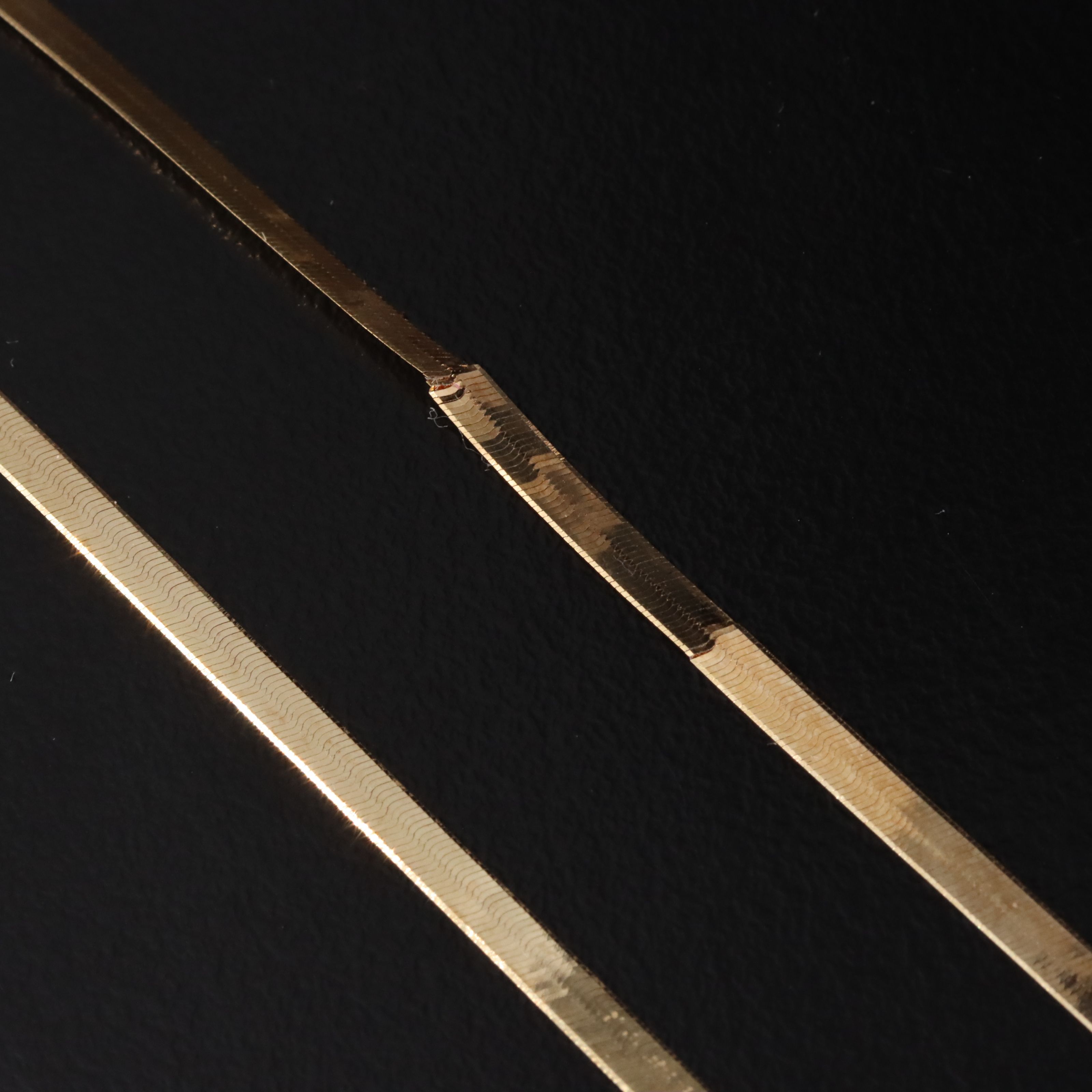 Scrap Lot Italian 14K Herringbone Chain Necklace