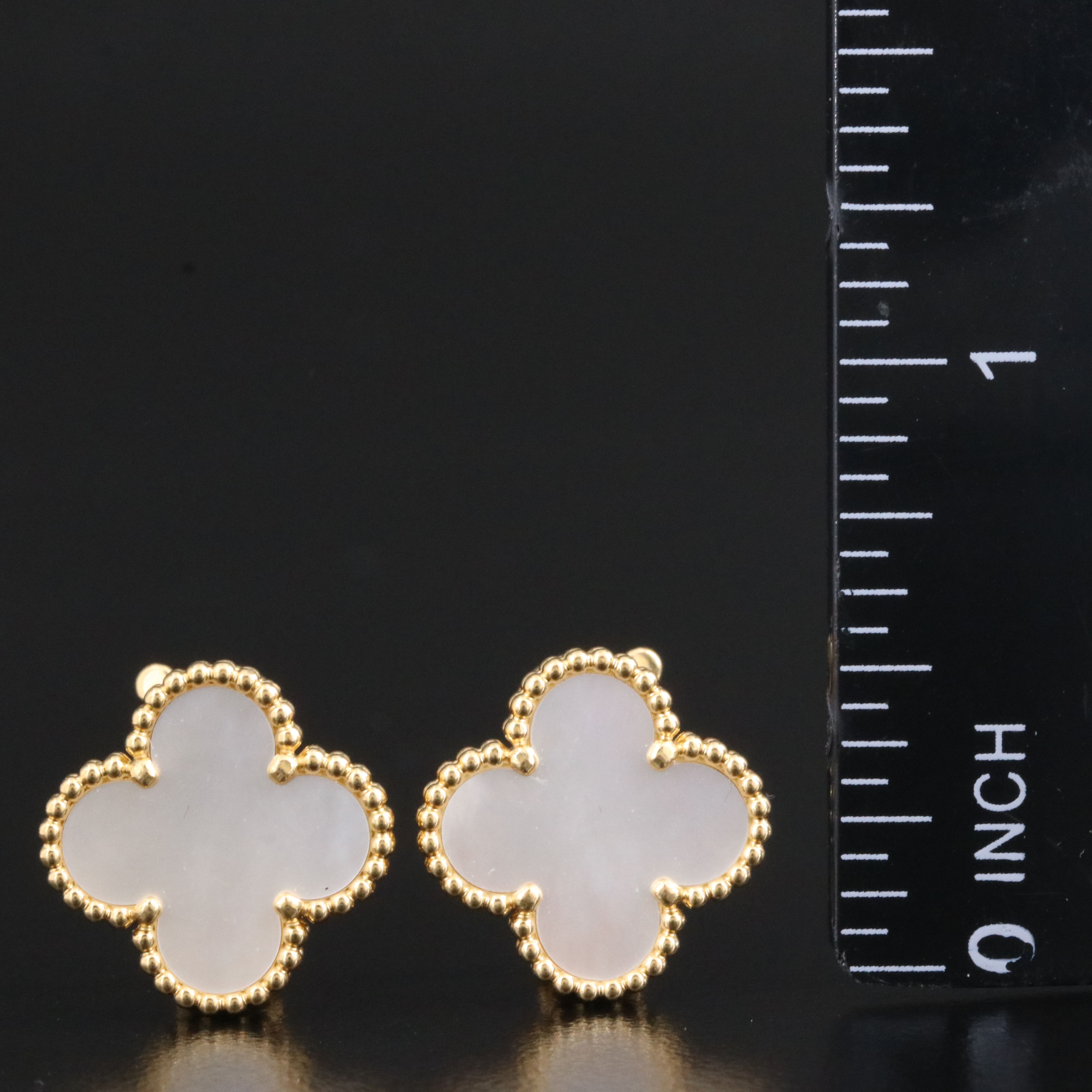 Van Cleef & Arpels Vintage Alhambra 18K Mother of Pearl Earrings