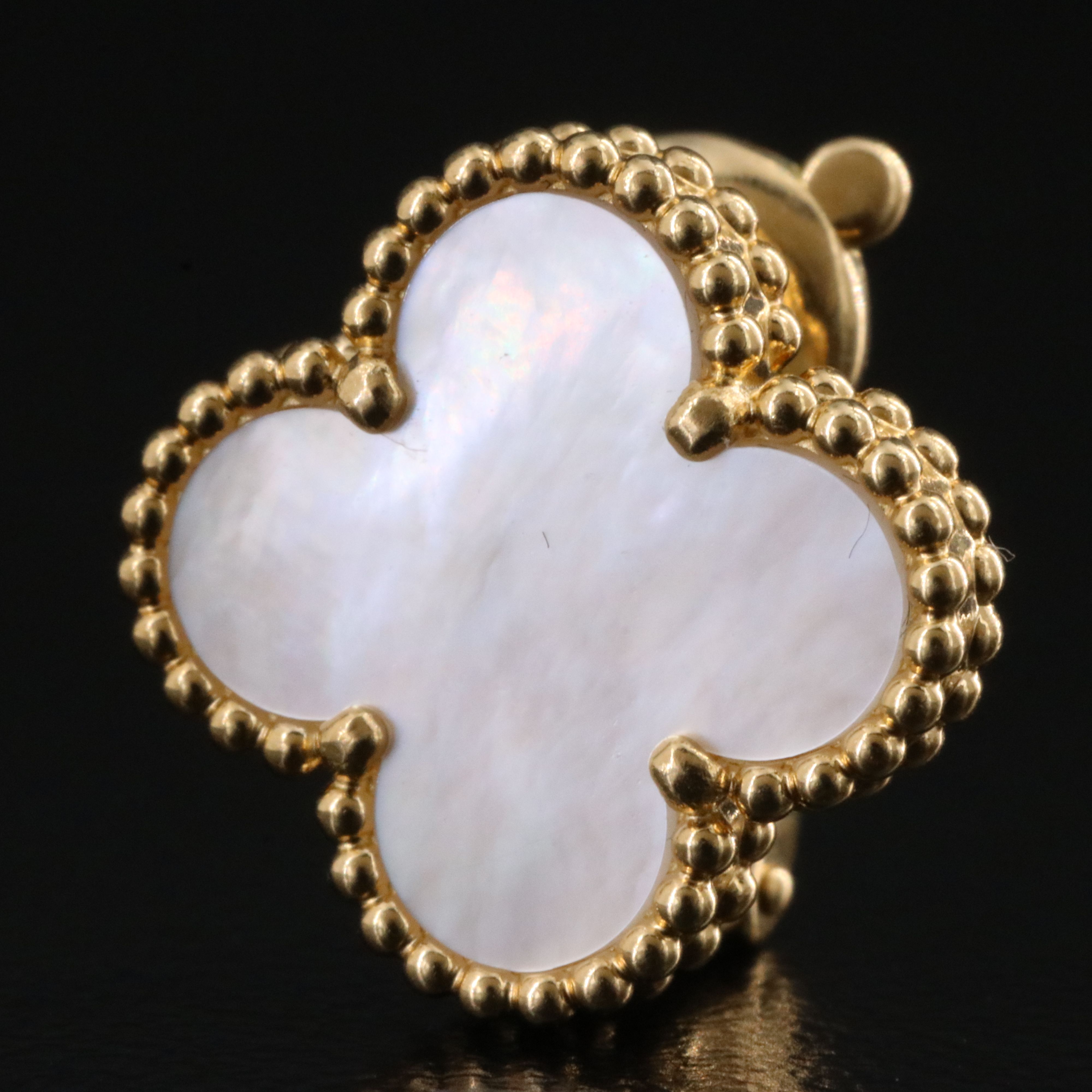 Van Cleef & Arpels Vintage Alhambra 18K Mother of Pearl Earrings