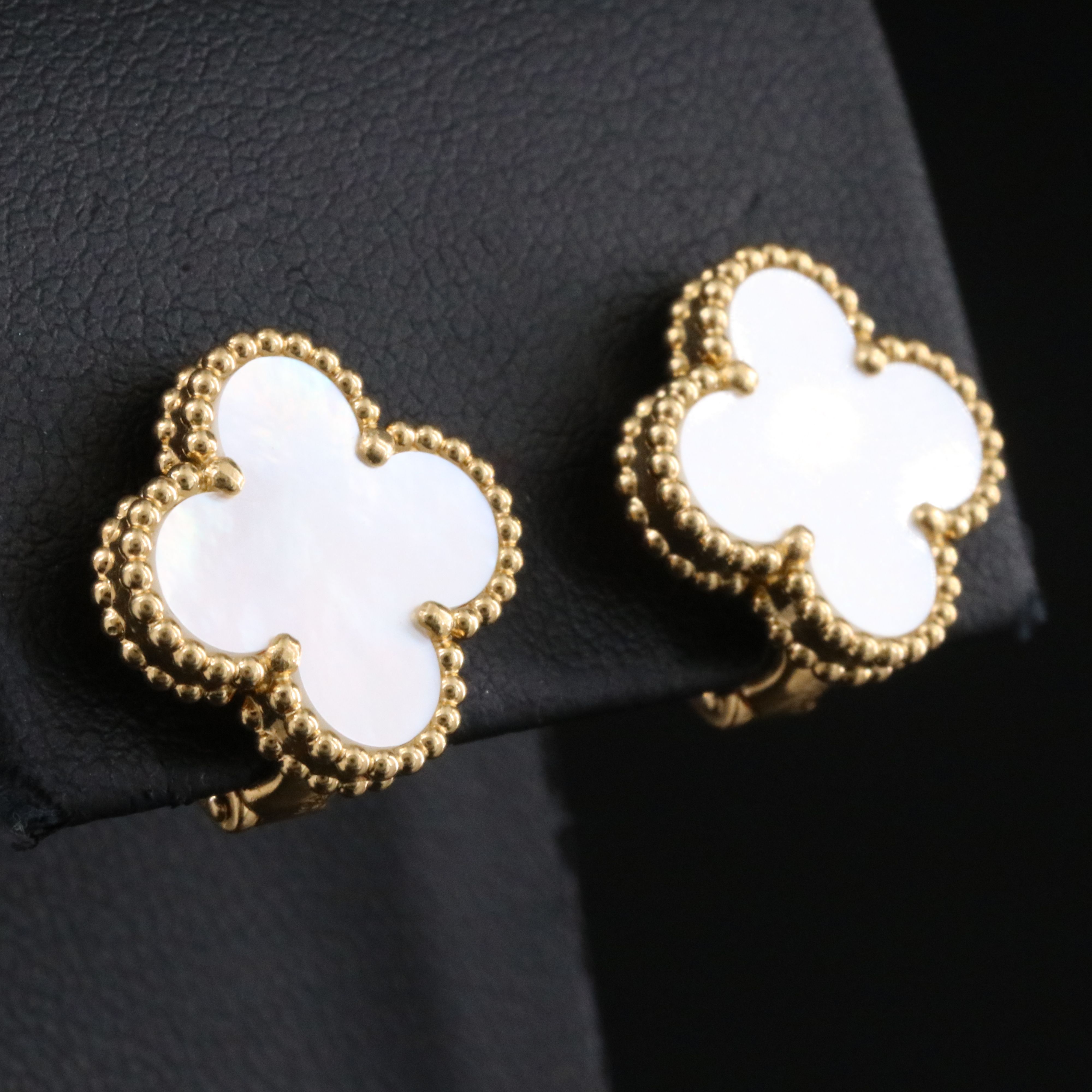 Van Cleef & Arpels Vintage Alhambra 18K Mother of Pearl Earrings
