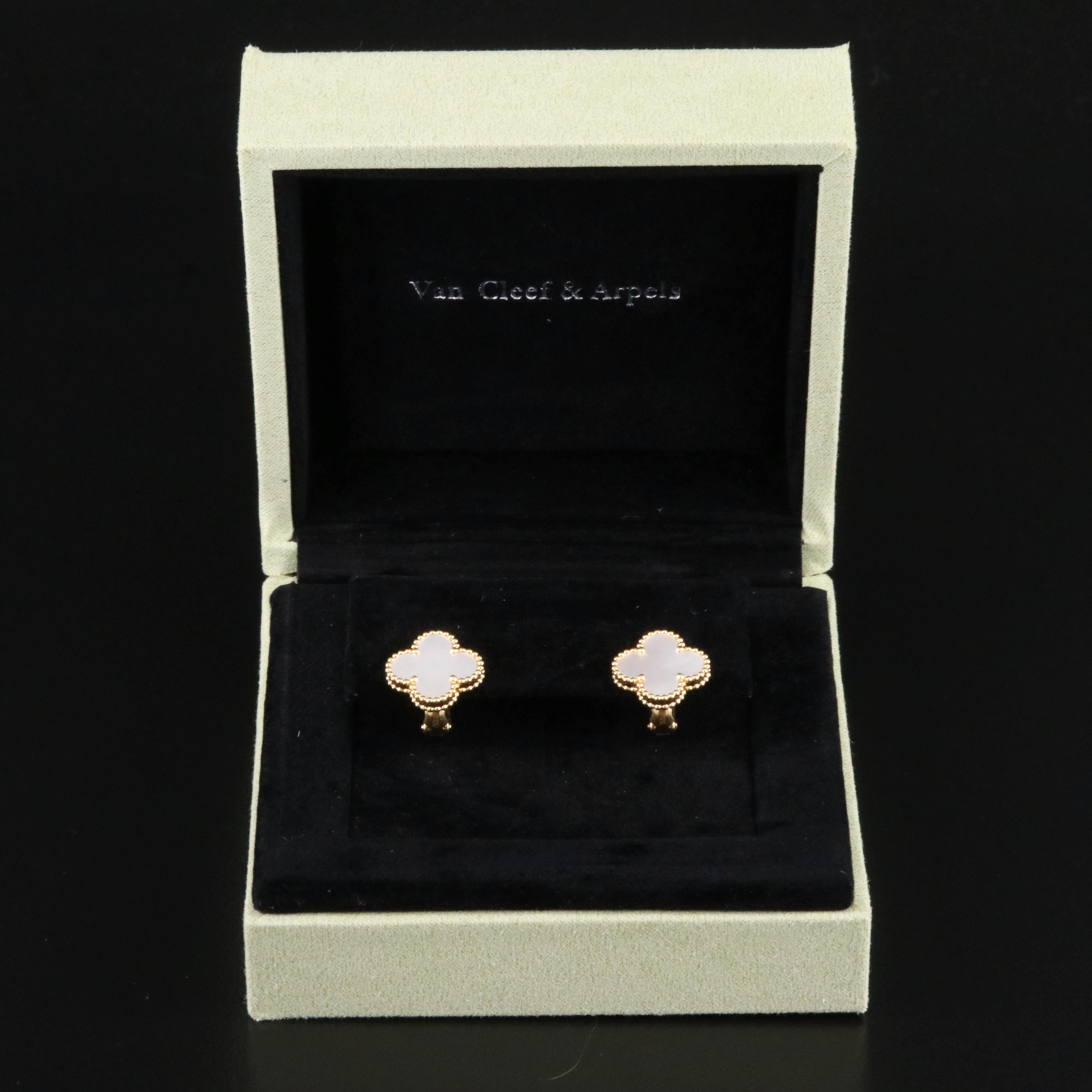 Van Cleef & Arpels Vintage Alhambra 18K Mother of Pearl Earrings