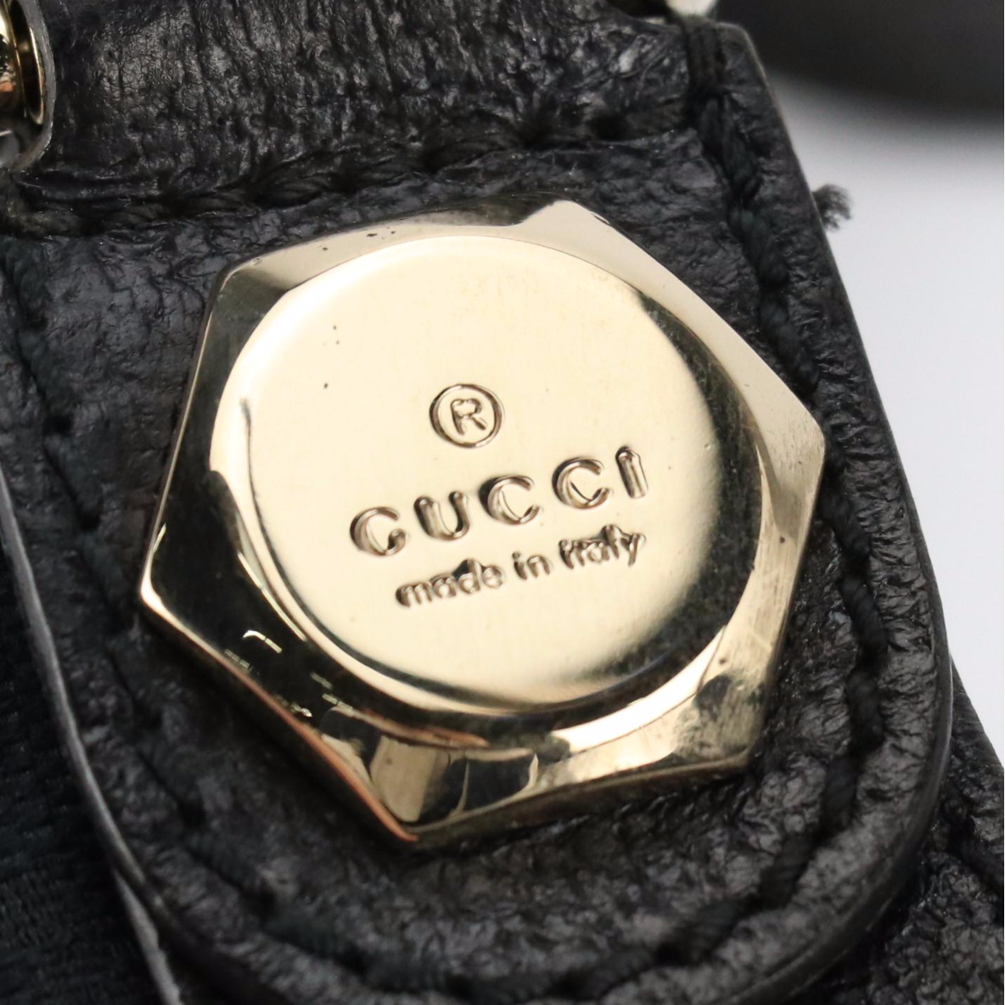 Gucci Charmy Hobo Shoulder Bag in Black GG Canvas and Cinghiale Leather Trim