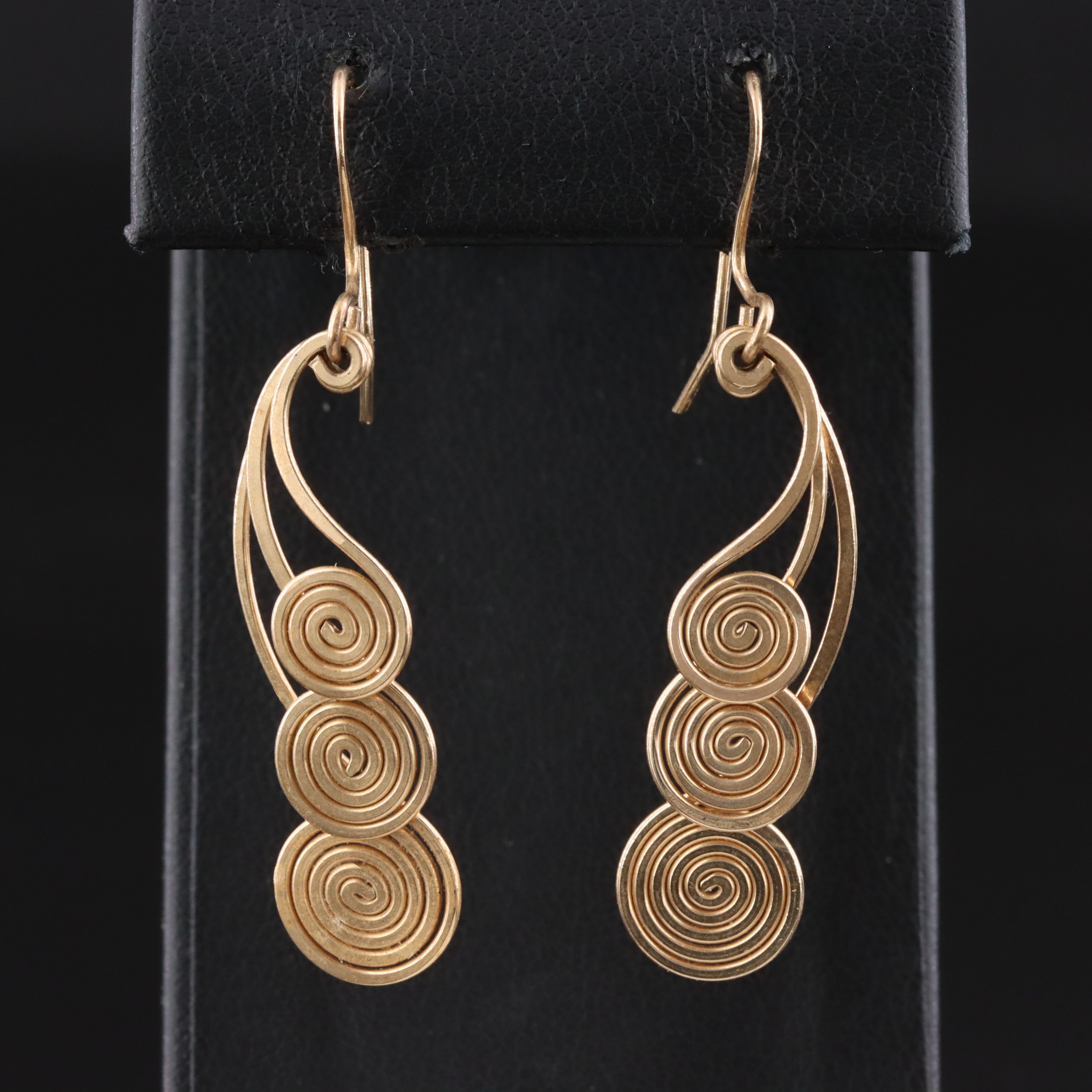 10K Spiral Wire Earrings
