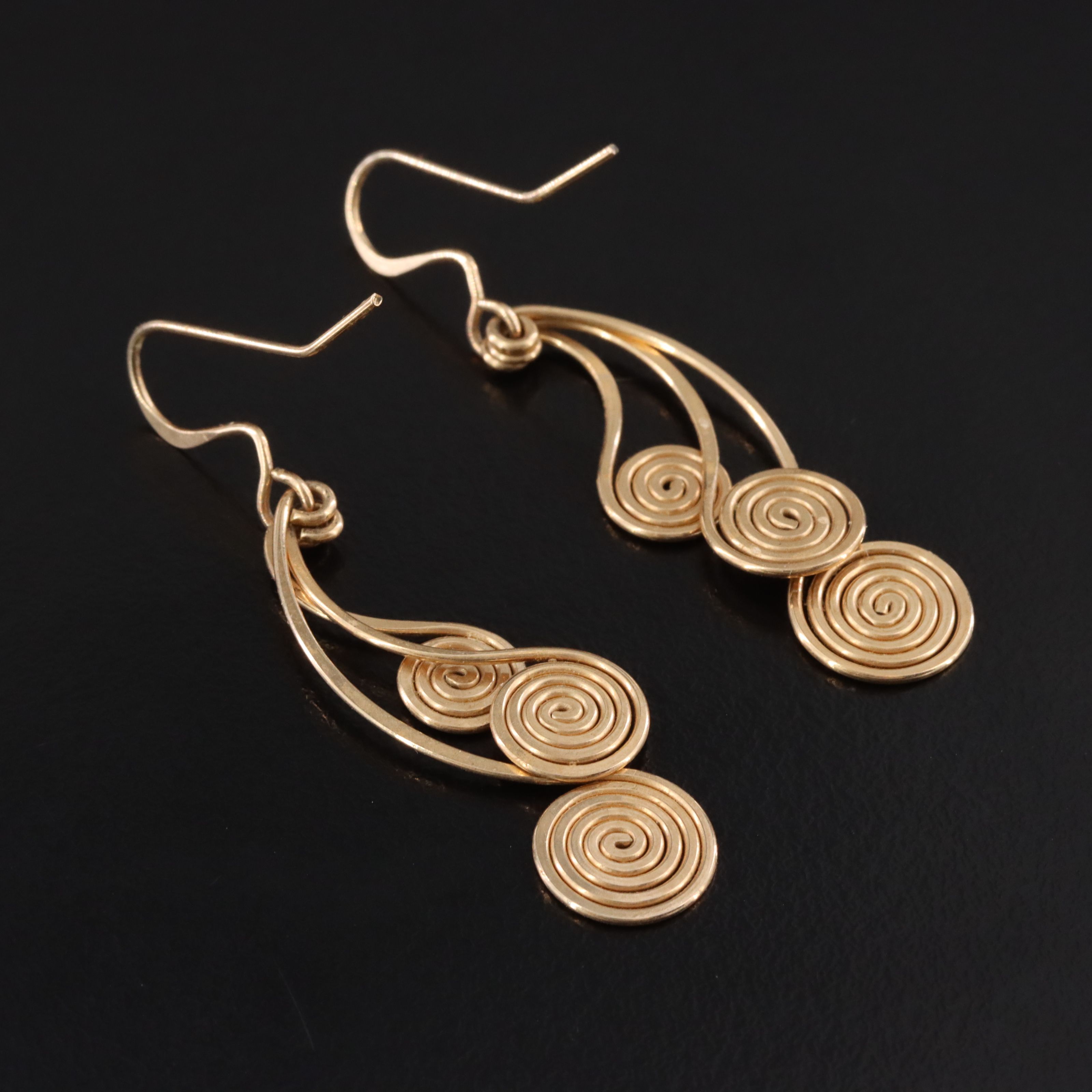 10K Spiral Wire Earrings